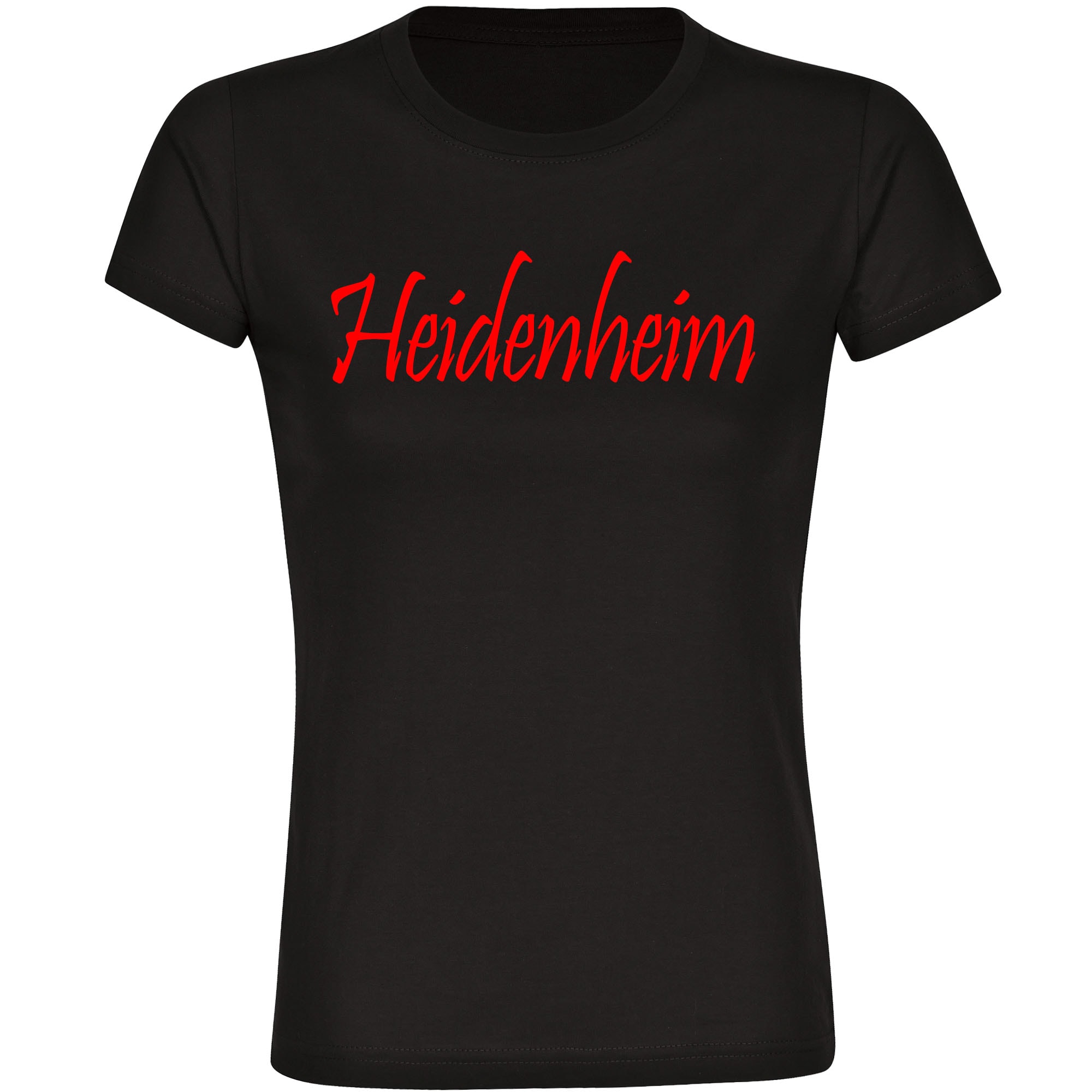 multifanshop Damen T-Shirt - Heidenheim - Schriftzug - Druck rot - Frauen 