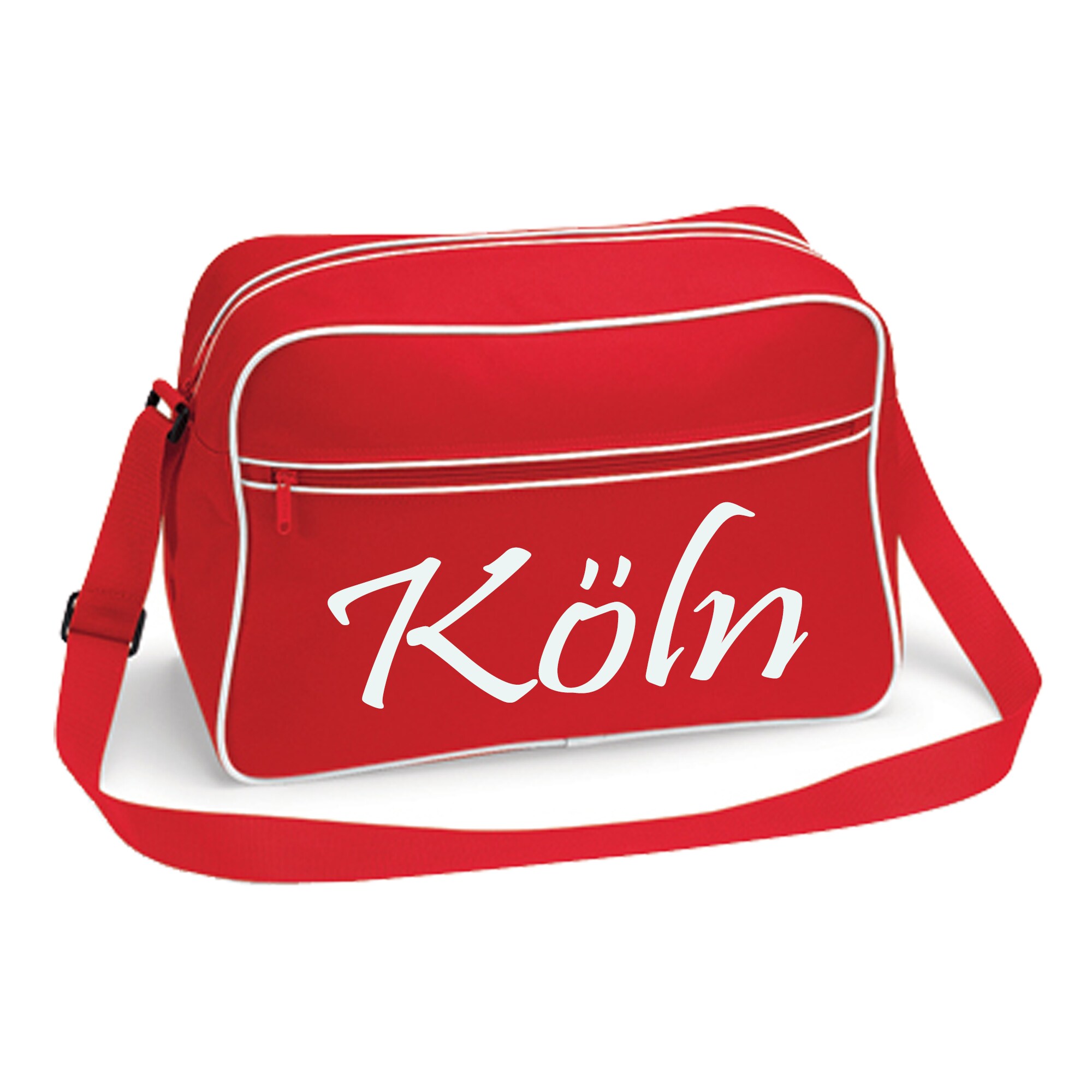 multifanshop Retrotasche - K&ouml;ln - Schriftzug - Druck wei&szlig; - Tasche 