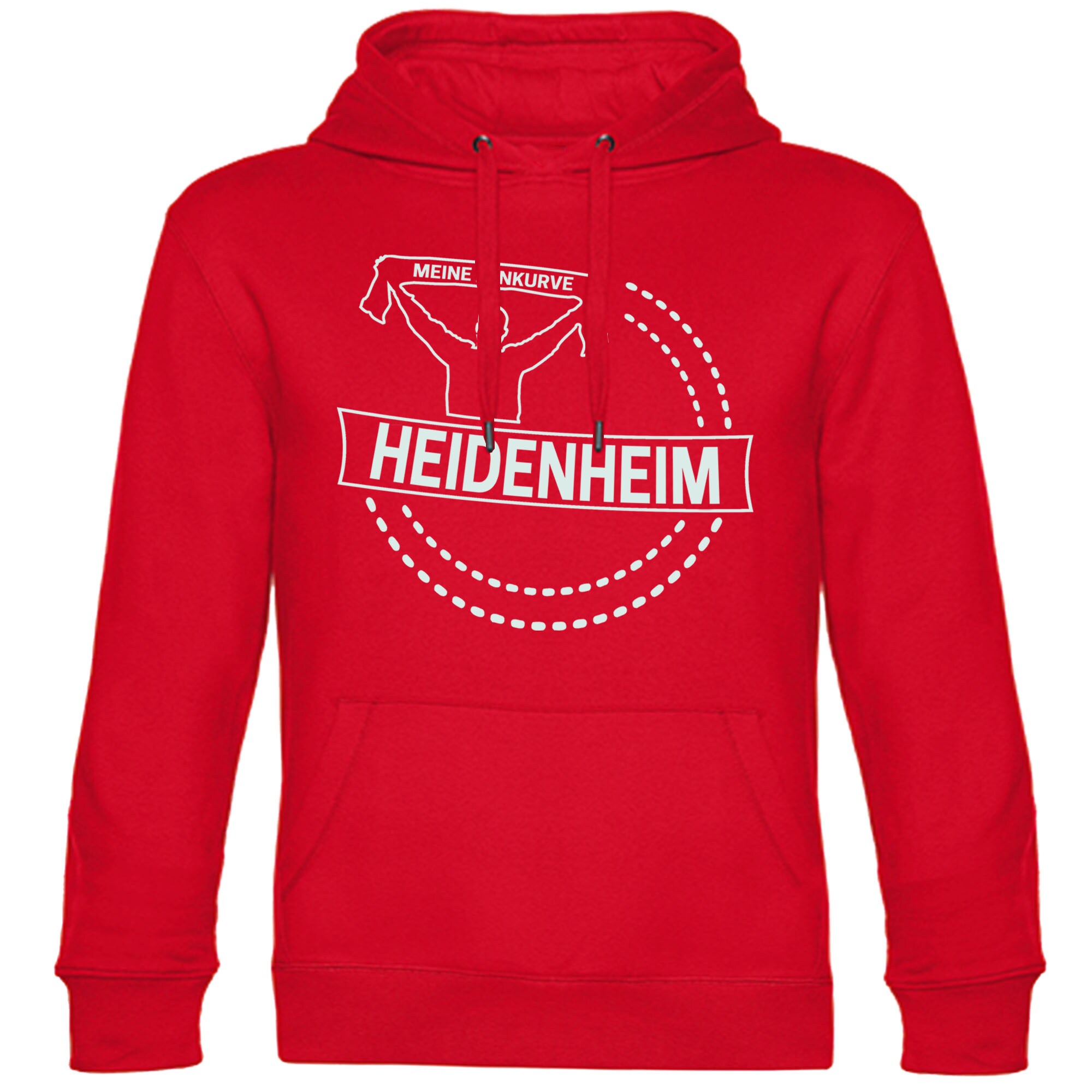 multifanshop Kapuzen Sweatshirt - Heidenheim - Meine Fankurve - Druck wei&szlig; - Hoodie 