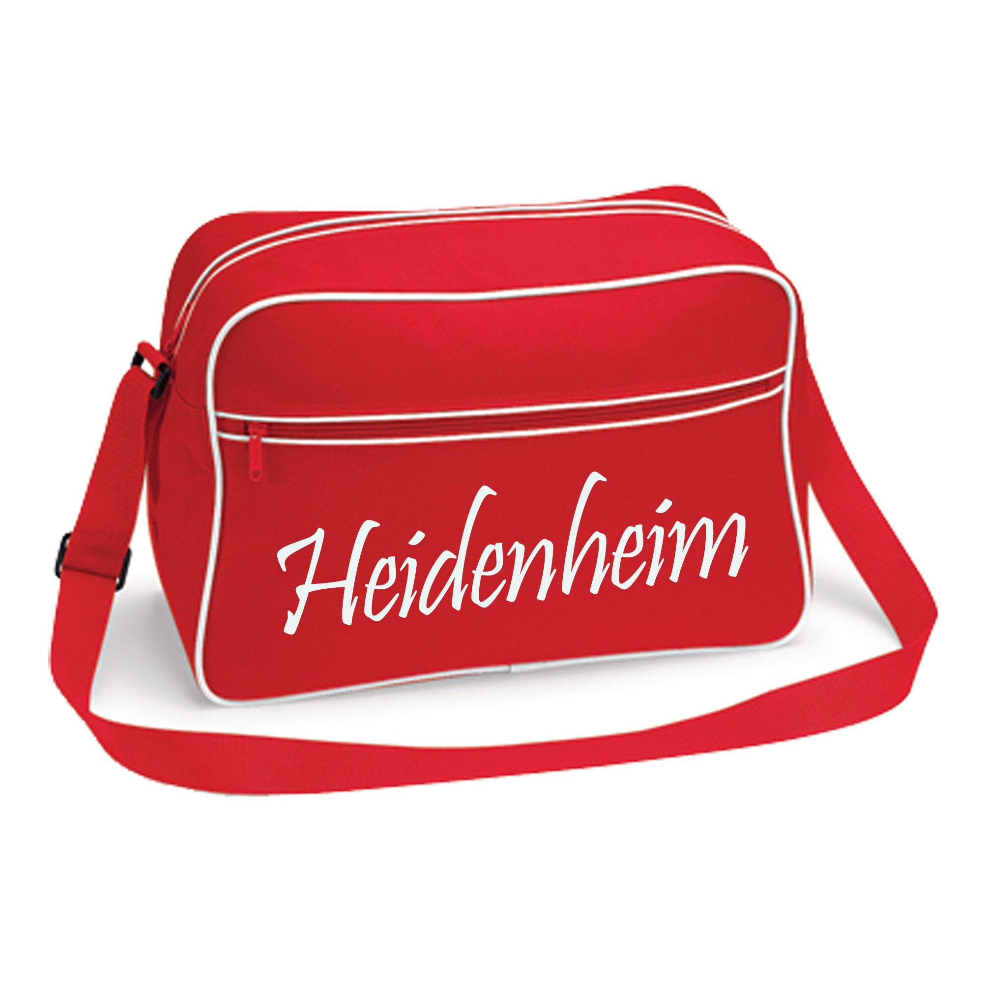 multifanshop Retrotasche - Heidenheim - Schriftzug - Druck wei&szlig; - Tasche 