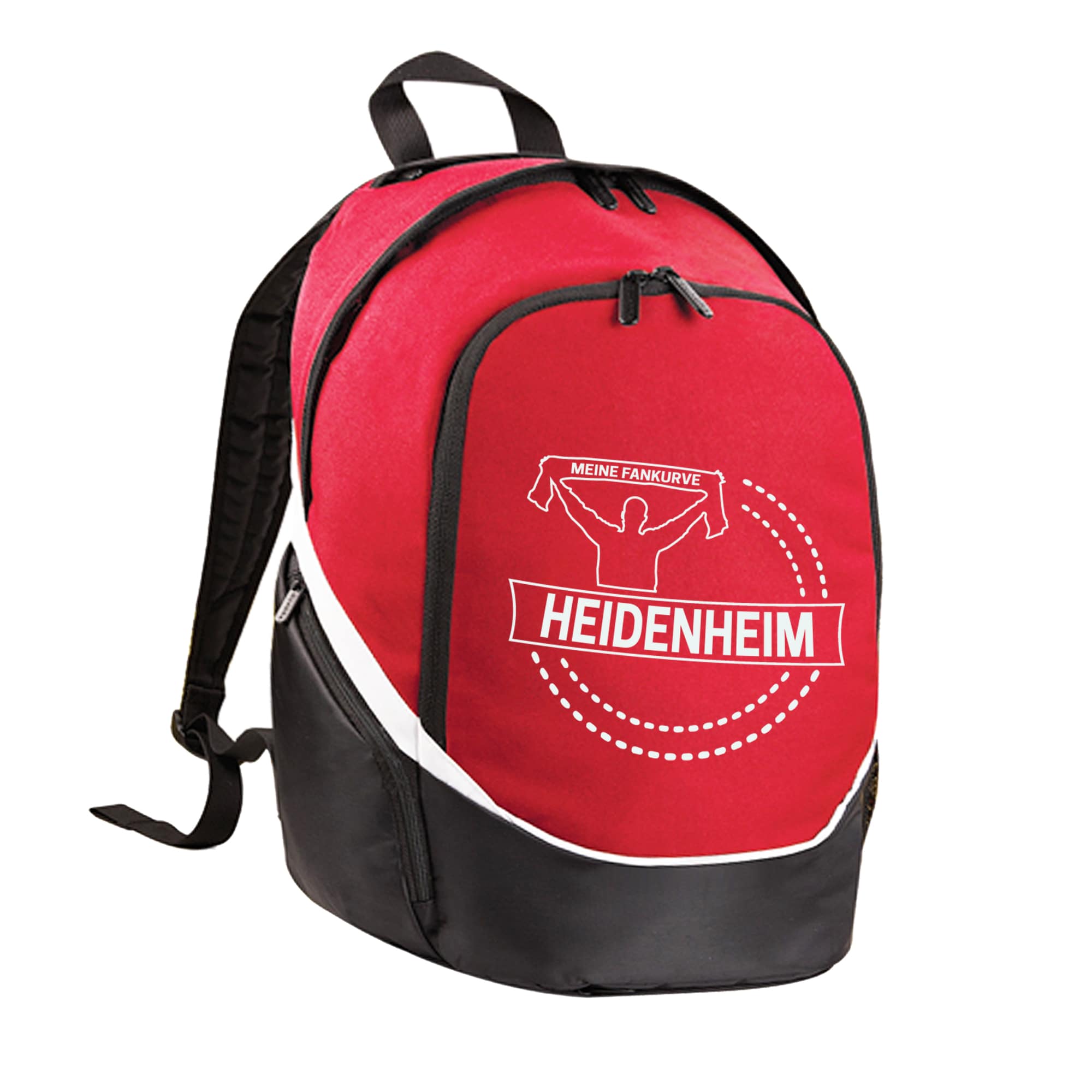 multifanshop Rucksack - Heidenheim - Meine Fankurve - Druck wei&szlig; - Tasche 