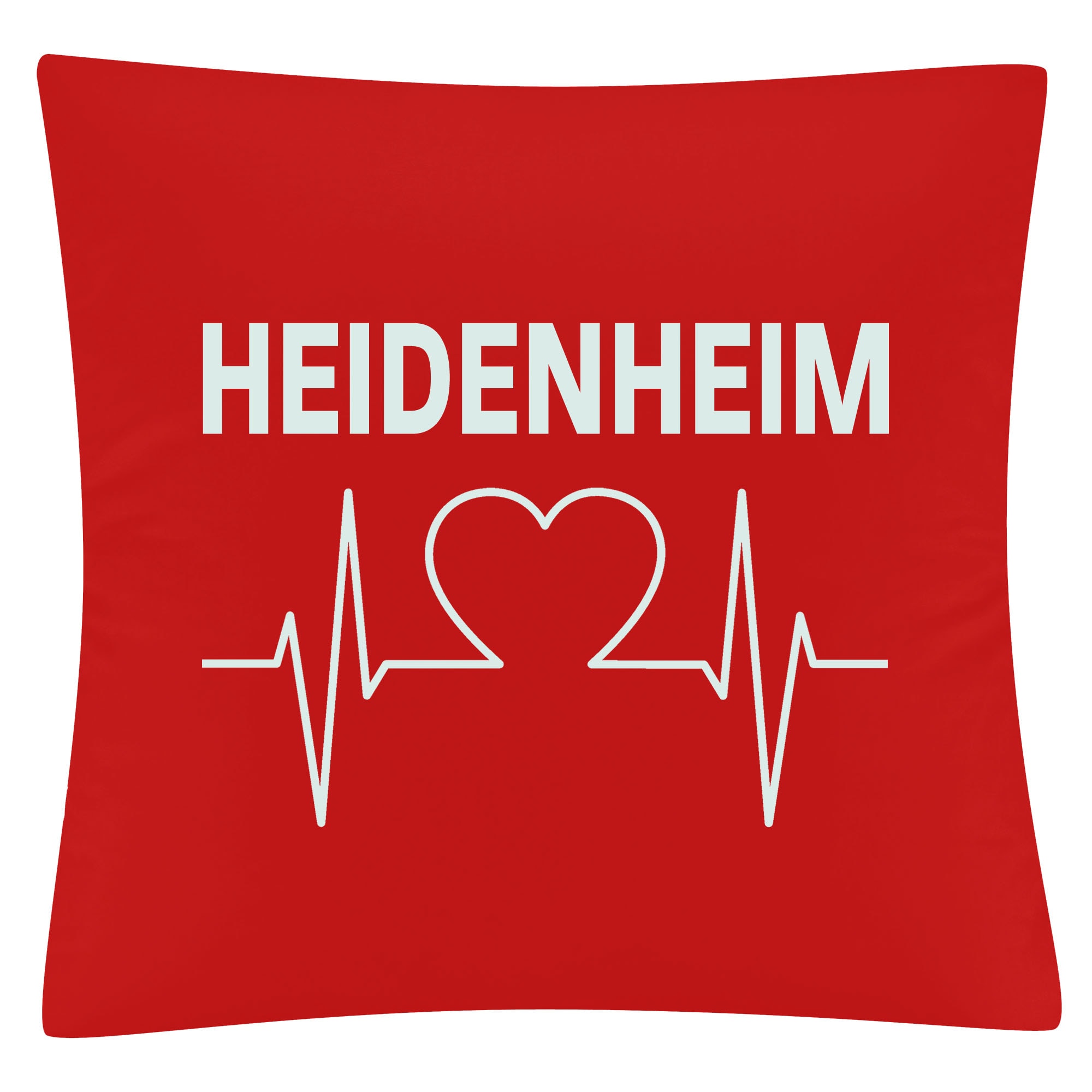 multifanshop Kissenbezug - Heidenheim - Herzschlag - Druck wei&szlig; - Kissen 