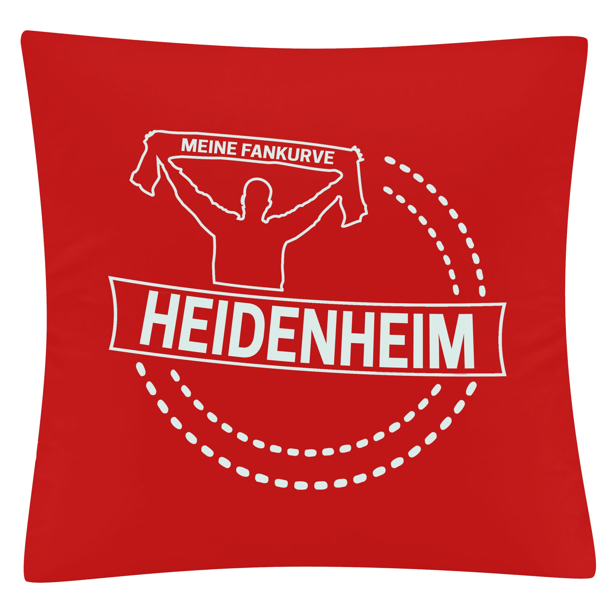 multifanshop Kissenbezug - Heidenheim - Meine Fankurve - Druck wei&szlig; - Kissen 