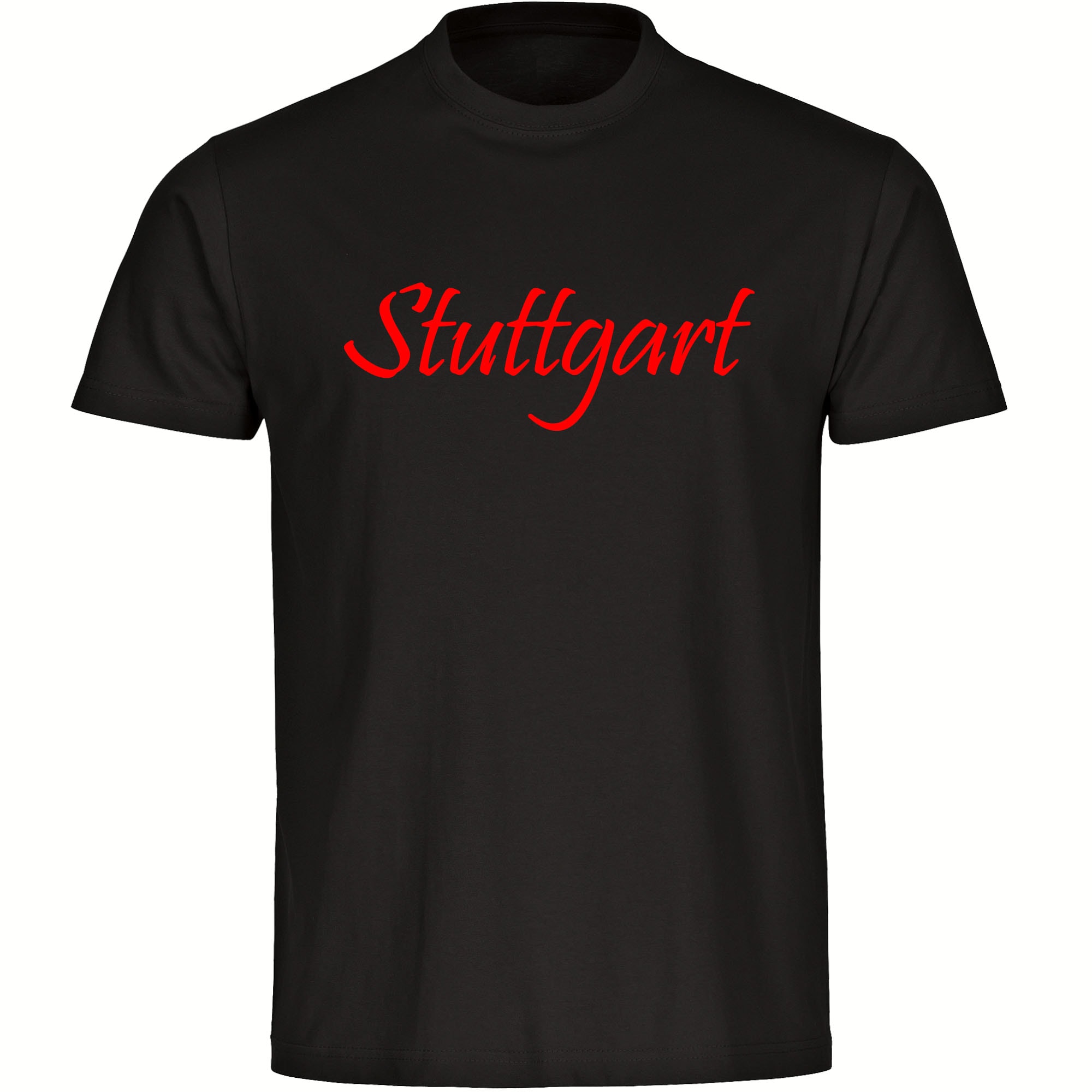 multifanshop Herren T-Shirt - Stuttgart - Schriftzug - Druck rot - M&auml;nner 