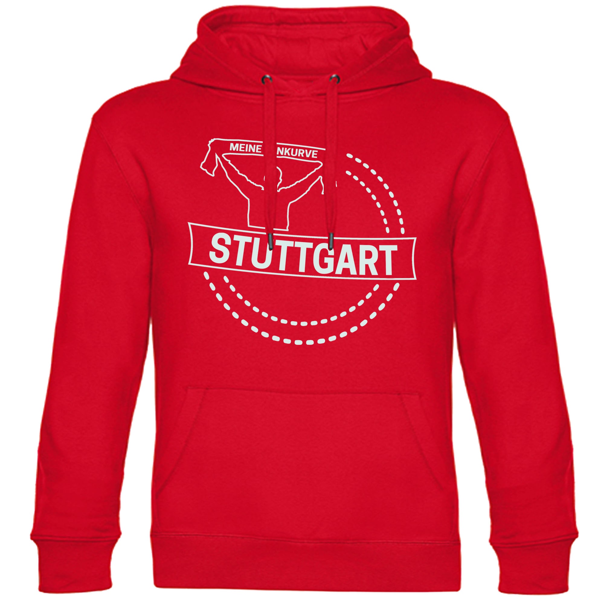 multifanshop Kapuzen Sweatshirt - Stuttgart - Meine Fankurve - Druck wei&szlig; - Hoodie 