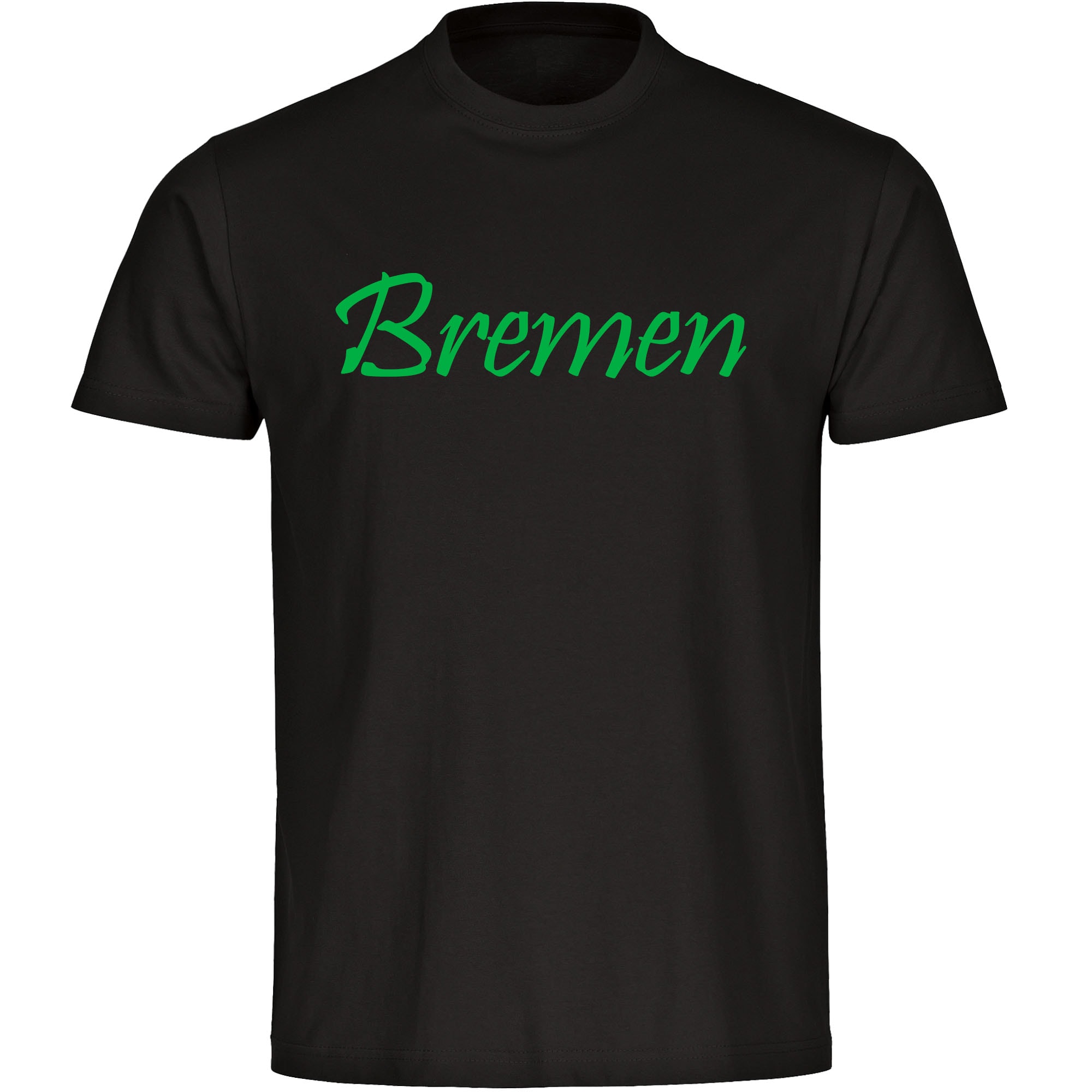 multifanshop Herren T-Shirt - Bremen - Schriftzug - Druck gr&uuml;n - M&auml;nner 