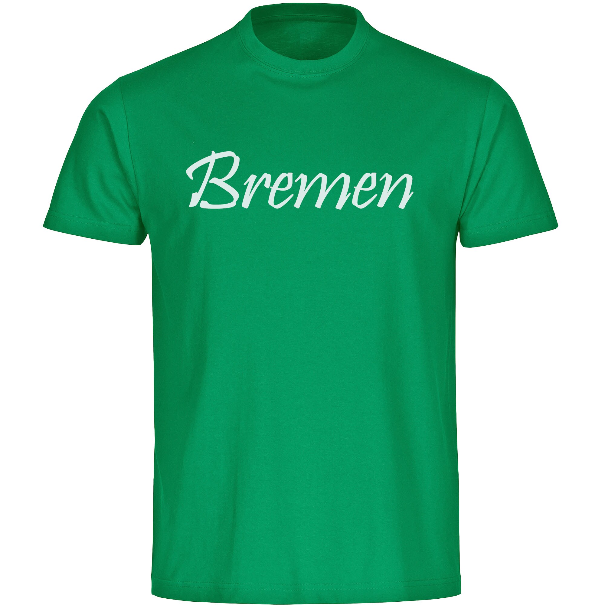 multifanshop Herren T-Shirt - Bremen - Schriftzug - Druck wei&szlig; - M&auml;nner 