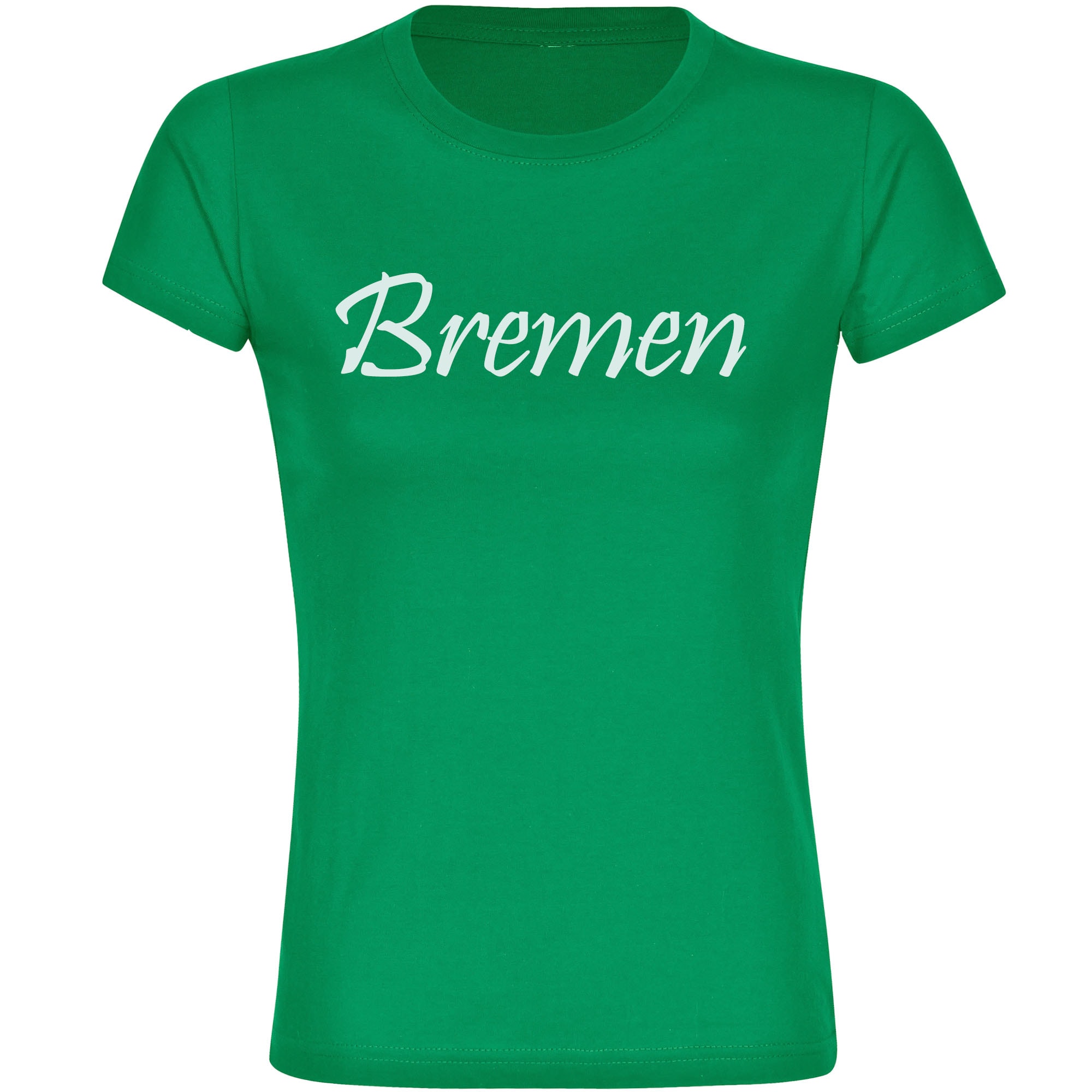 multifanshop Damen T-Shirt - Bremen - Schriftzug - Druck wei&szlig; - Frauen 