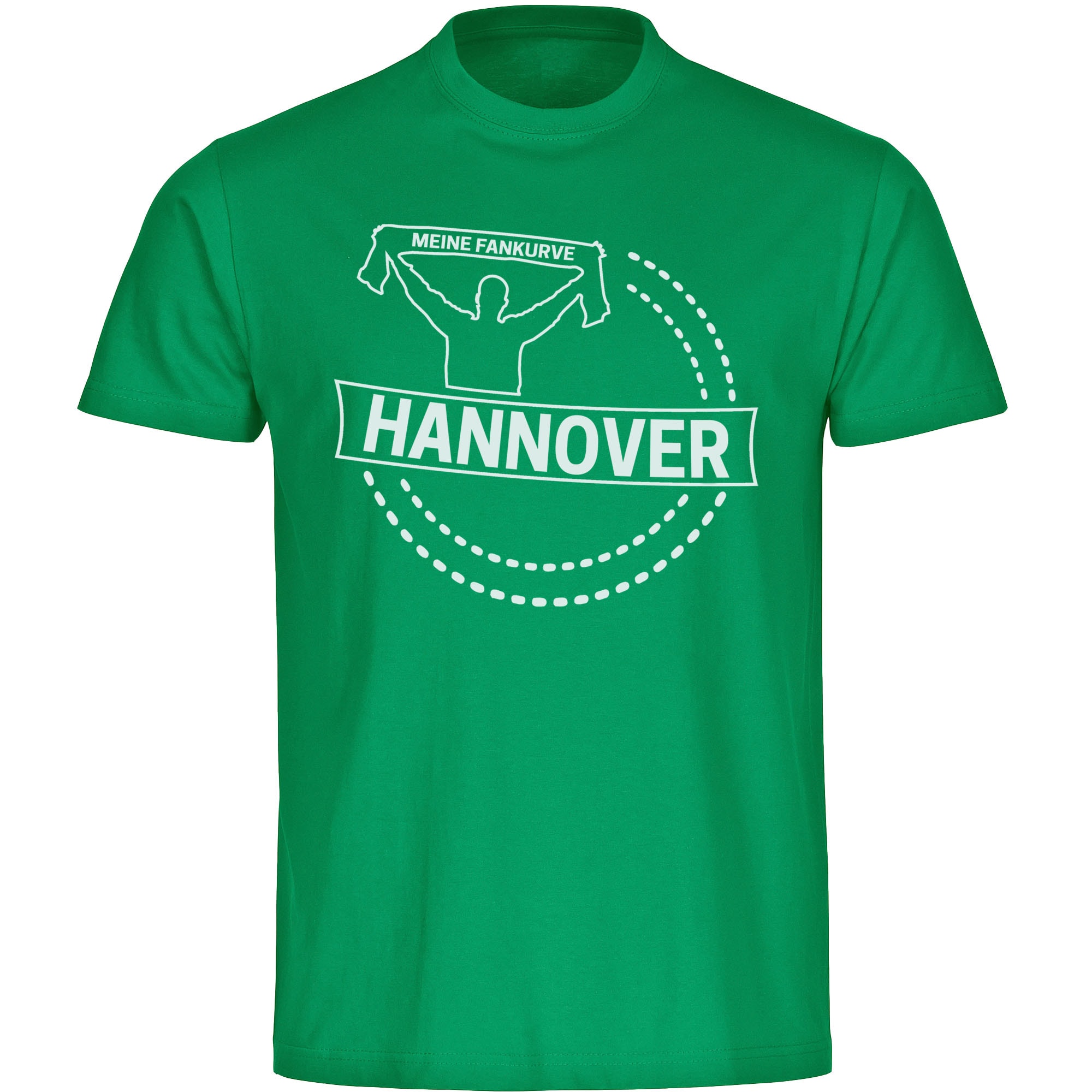 multifanshop Herren T-Shirt - Hannover - Meine Fankurve - Druck wei&szlig; - M&auml;nner 