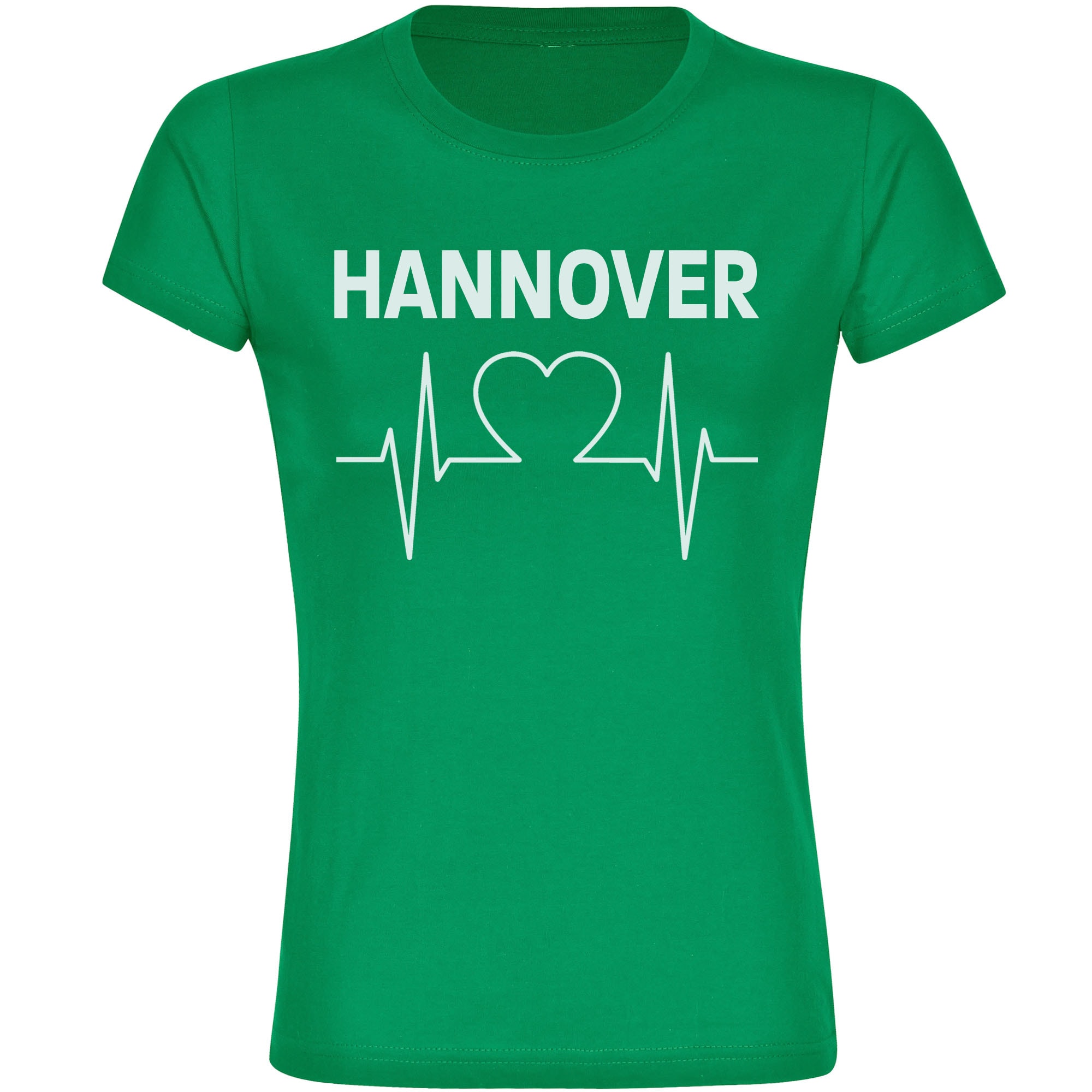 multifanshop Damen T-Shirt - Hannover - Herzschlag - Druck wei&szlig; - Frauen 
