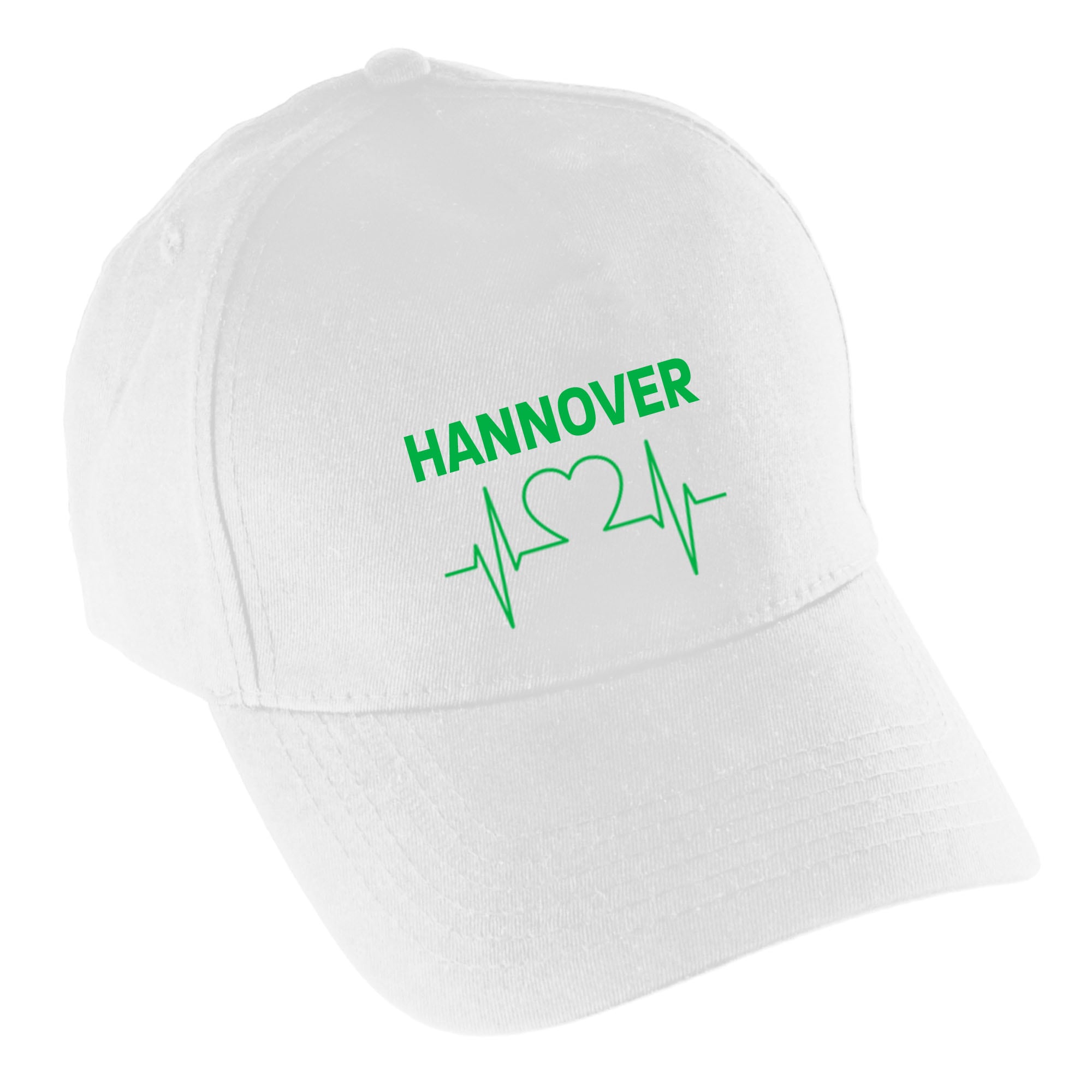 multifanshop Baseballcap - Hannover - Herzschlag - Druck gr&uuml;n - M&uuml;tze 