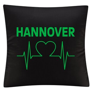 multifanshop Kissenbezug - Hannover - Herzschlag - Druck grün - Kissen 