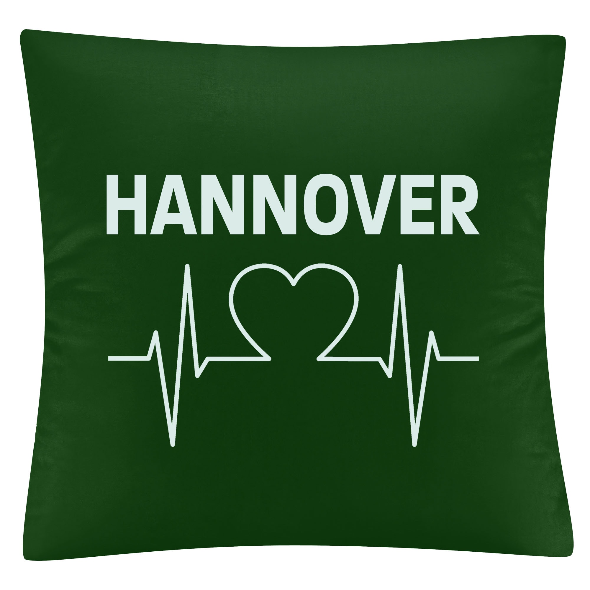 multifanshop Kissenbezug - Hannover - Herzschlag - Druck wei&szlig; - Kissen 