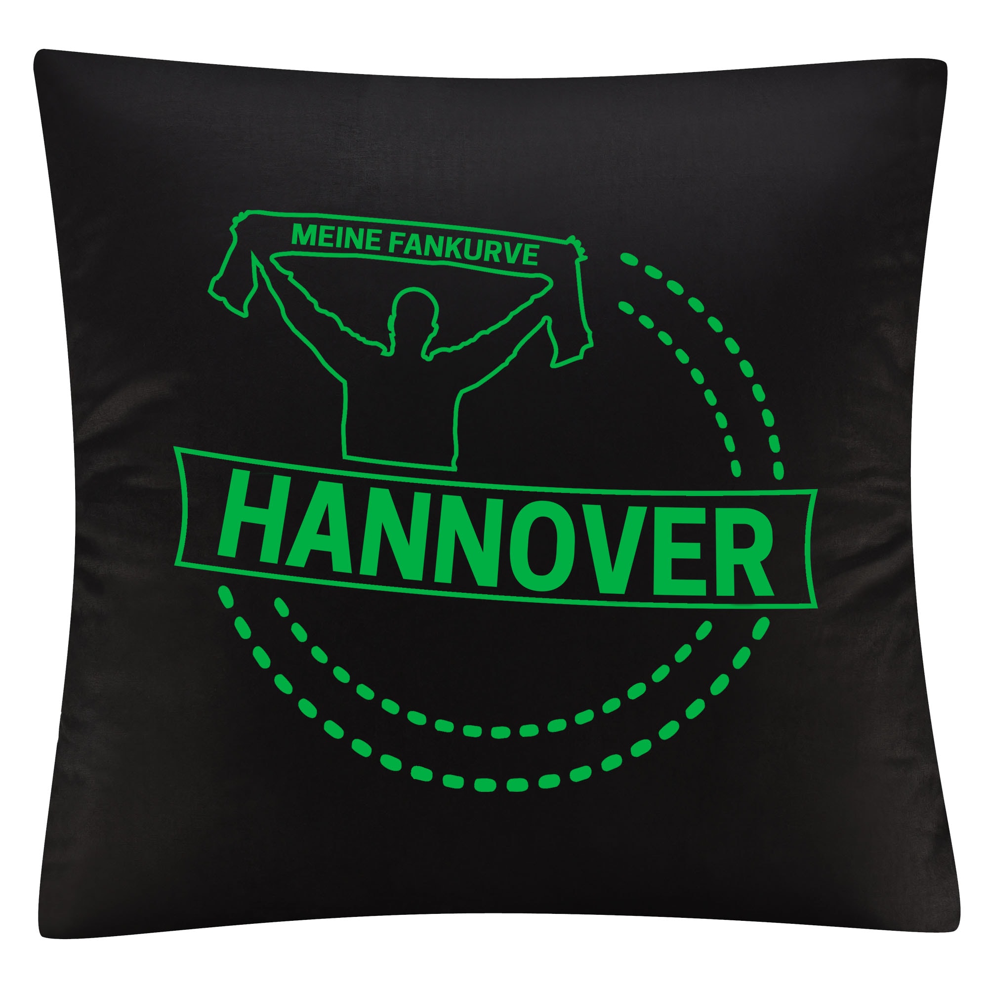 multifanshop Kissenbezug - Hannover - Meine Fankurve - Druck gr&uuml;n - Kissen 
