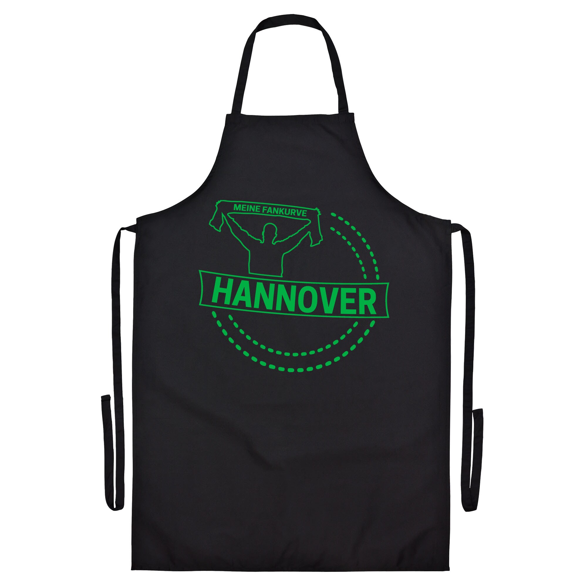 multifanshop Grillsch&uuml;rze - Hannover - Meine Fankurve - Druck gr&uuml;n - Sch&uuml;rze 
