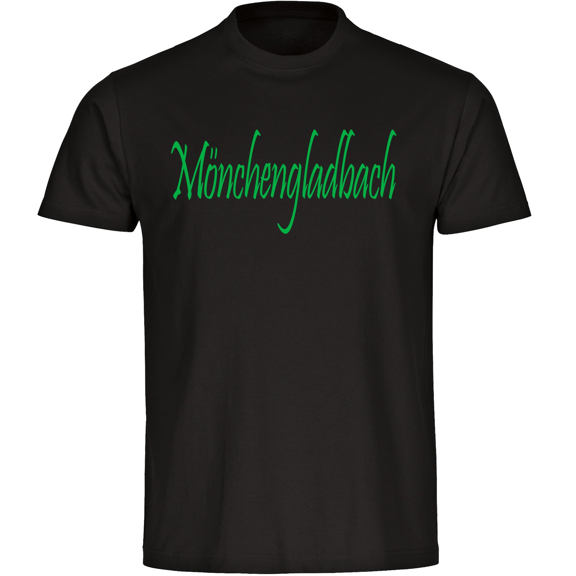 multifanshop Herren T-Shirt - M&ouml;nchengladbach - Schriftzug - Druck gr&uuml;n - M&auml;nner 