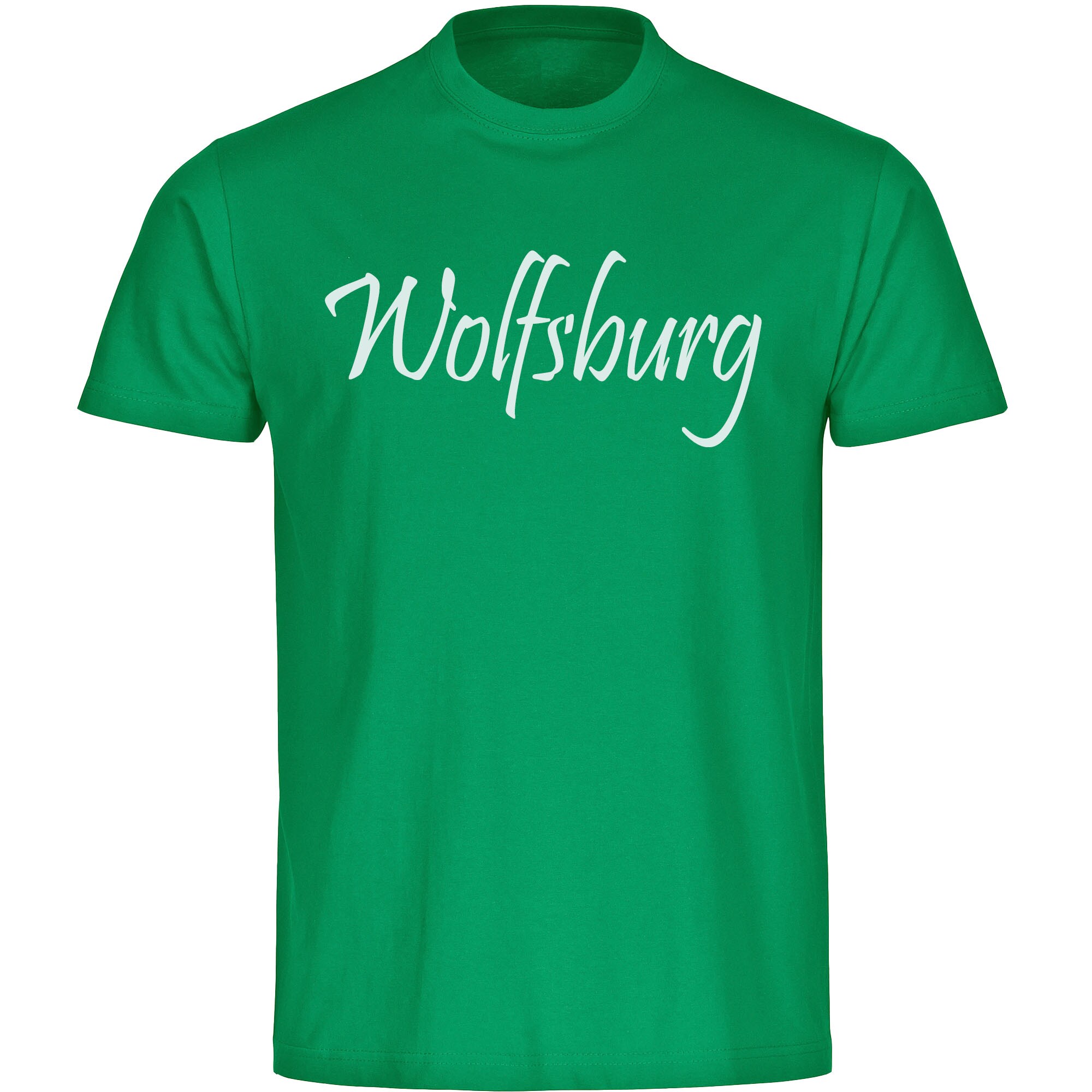 multifanshop Kinder T-Shirt - Wolfsburg - Schriftzug - Druck wei&szlig; - Kind 