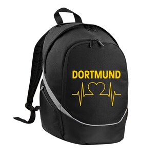 multifanshop Rucksack - Dortmund - Herzschlag - Druck gelb - Tasche 