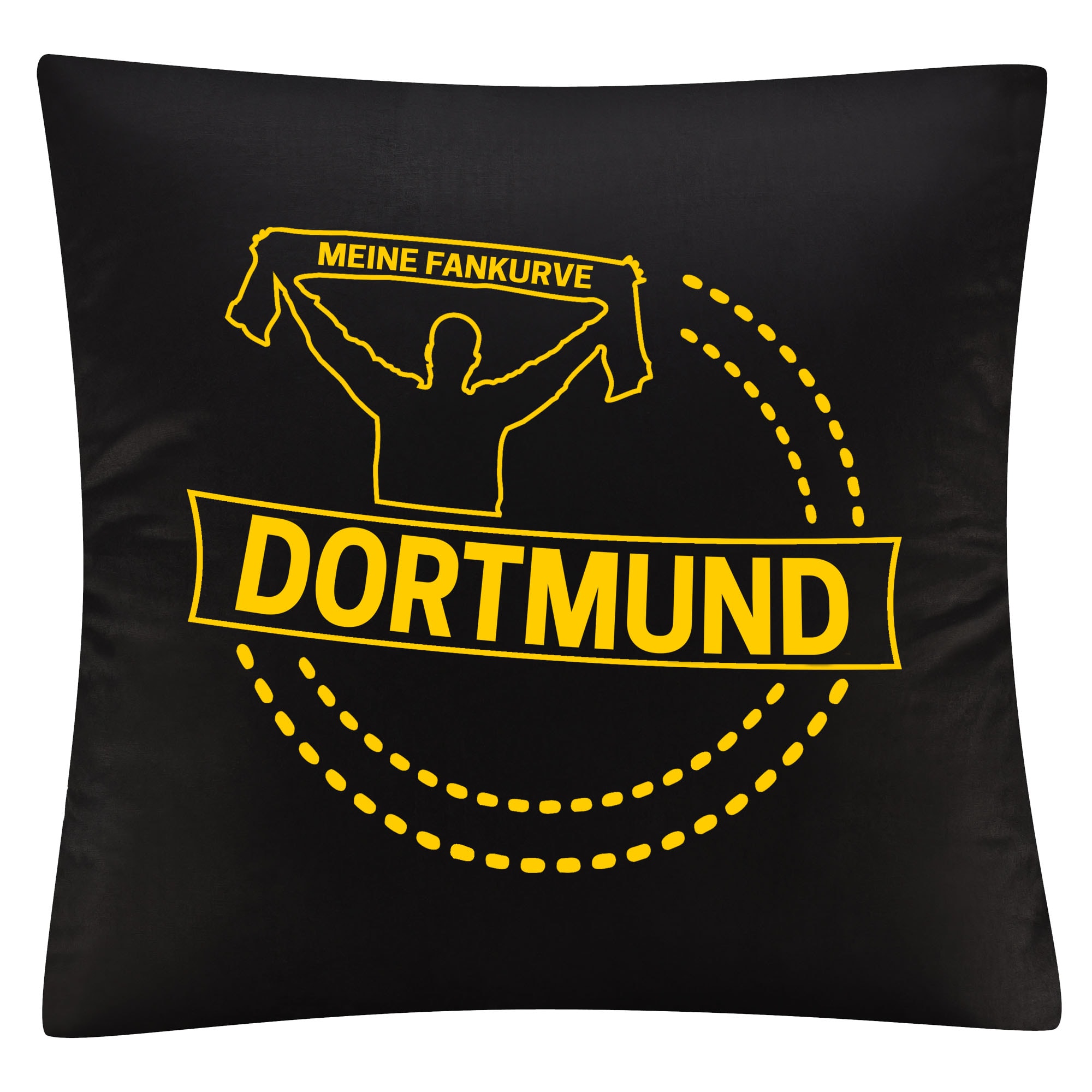 multifanshop Kissenbezug - Dortmund - Meine Fankurve - Druck gelb - Kissen 