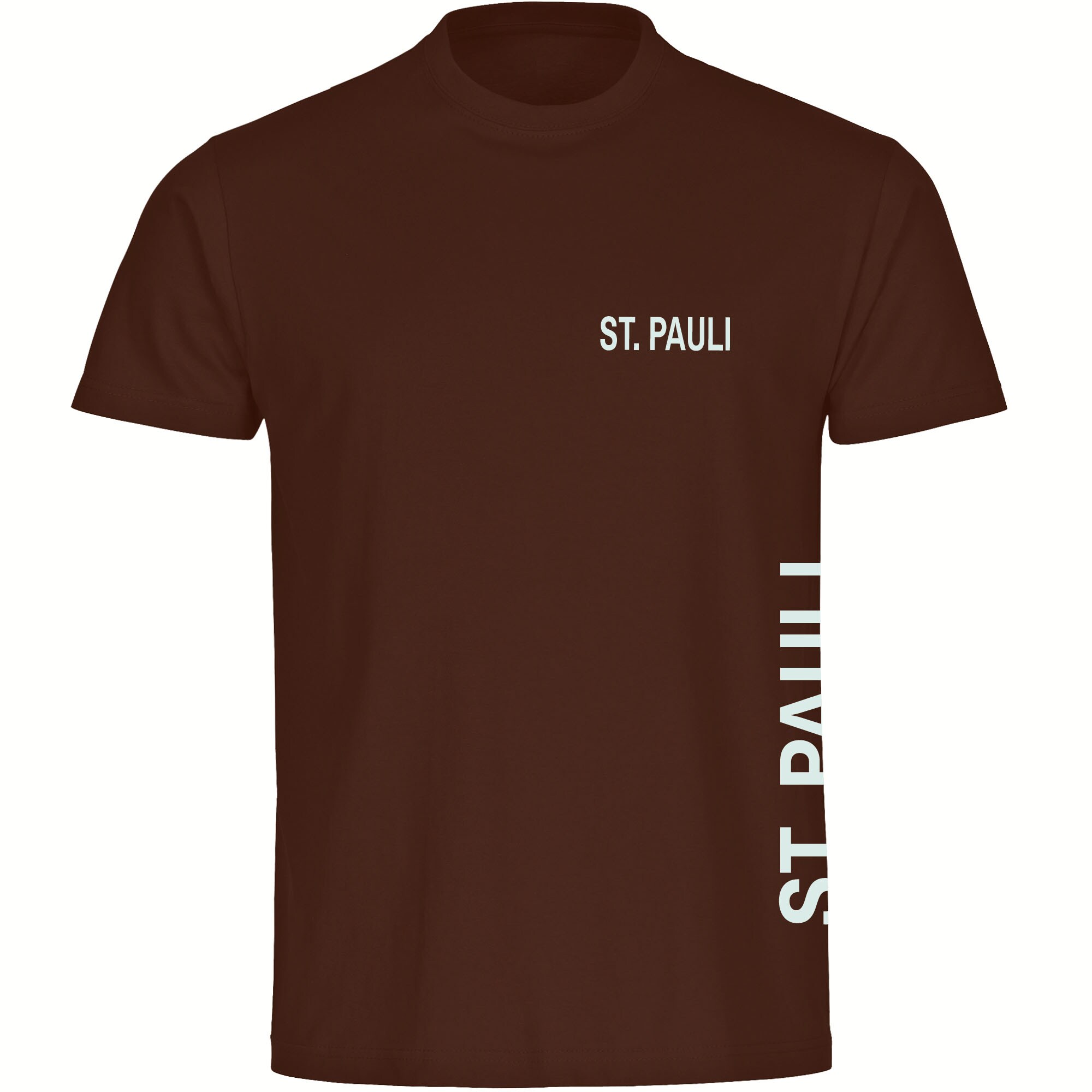 multifanshop Herren T-Shirt - St. Pauli - Brust & Seite - Druck wei&szlig; - M&auml;nner 