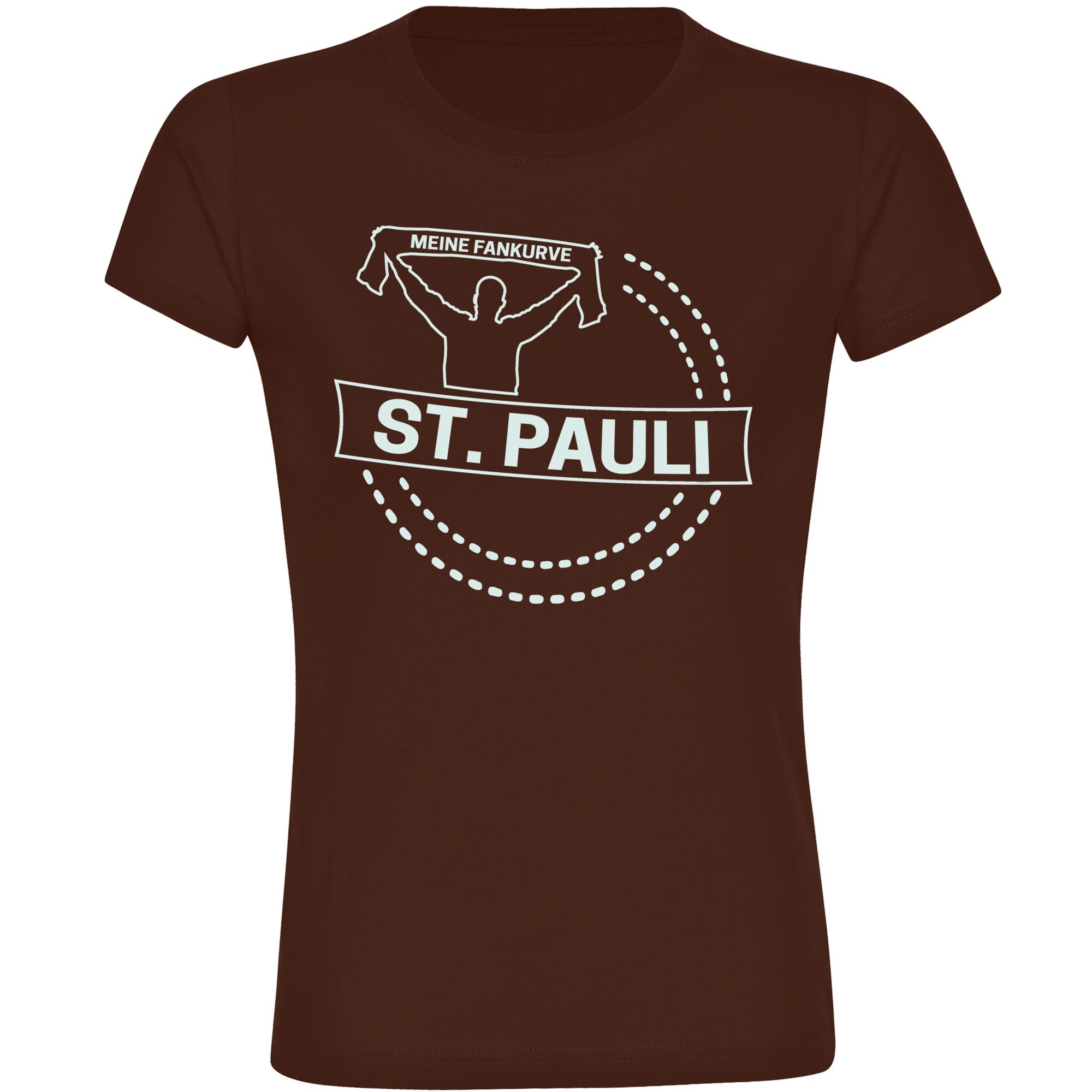multifanshop Damen T-Shirt - St. Pauli - Meine Fankurve - Druck wei&szlig; - Frauen 