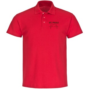 multifanshop Poloshirt - St. Pauli - Herzschlag - Druck braun - Polo 