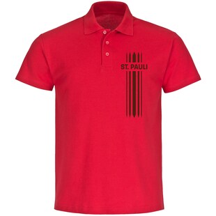 multifanshop Poloshirt - St. Pauli - Streifen - Druck braun - Polo 