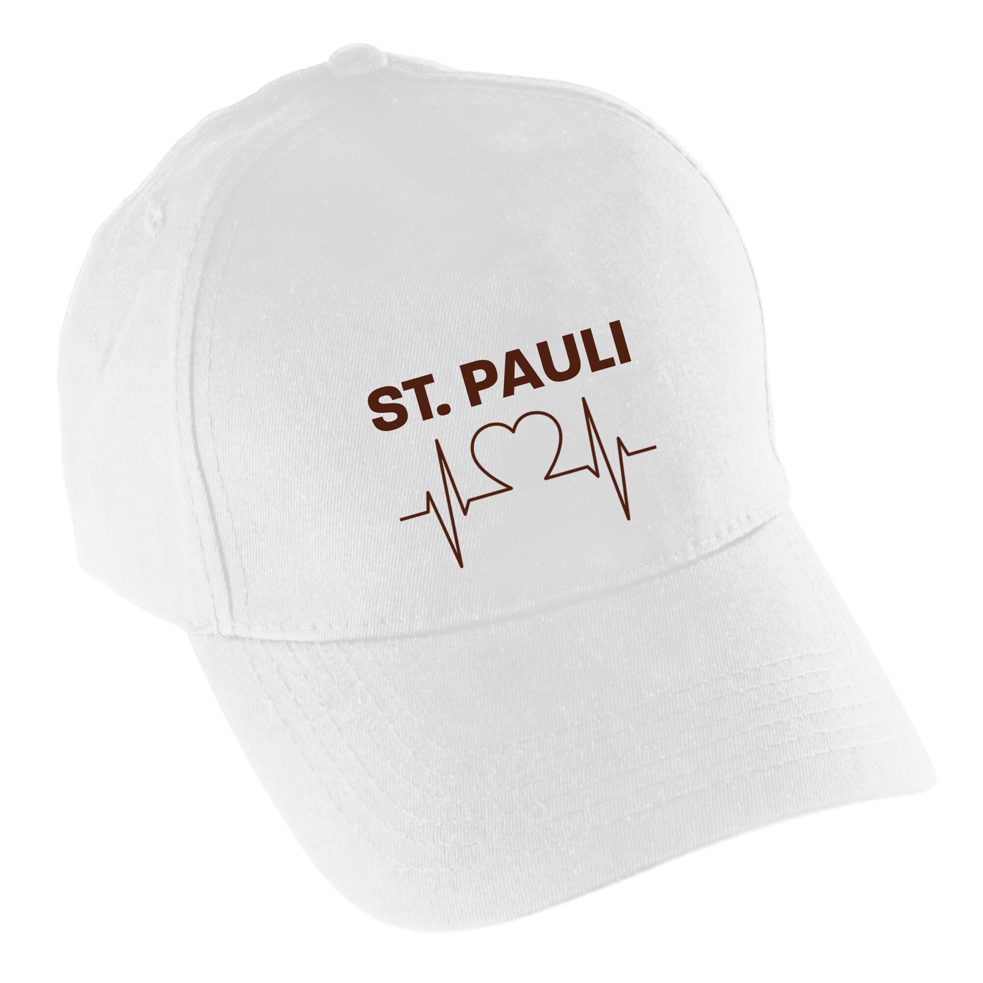 multifanshop Baseballcap - St. Pauli - Herzschlag - Druck braun - M&uuml;tze 