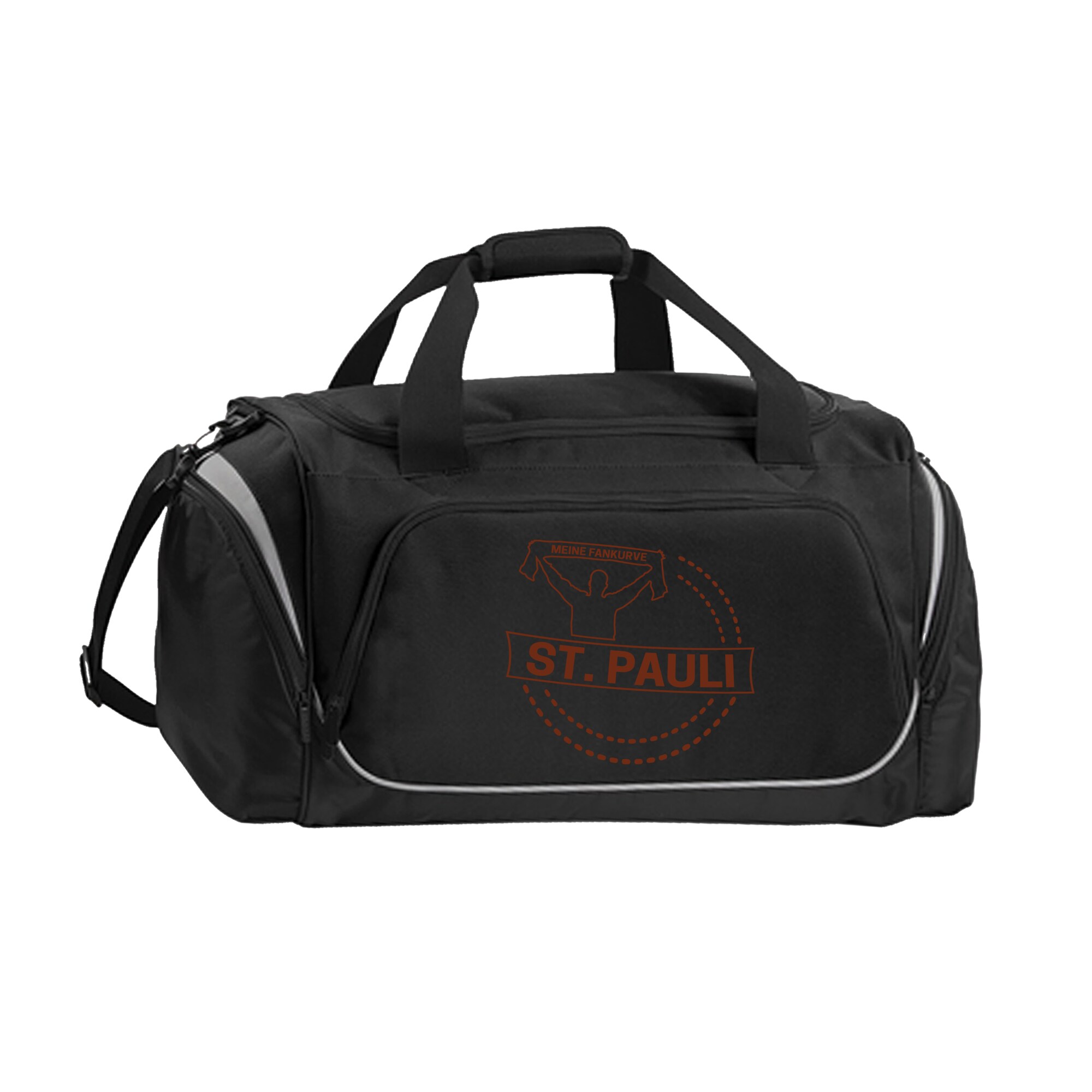 multifanshop Sporttasche - St. Pauli - Meine Fankurve - Druck braun - Tasche 