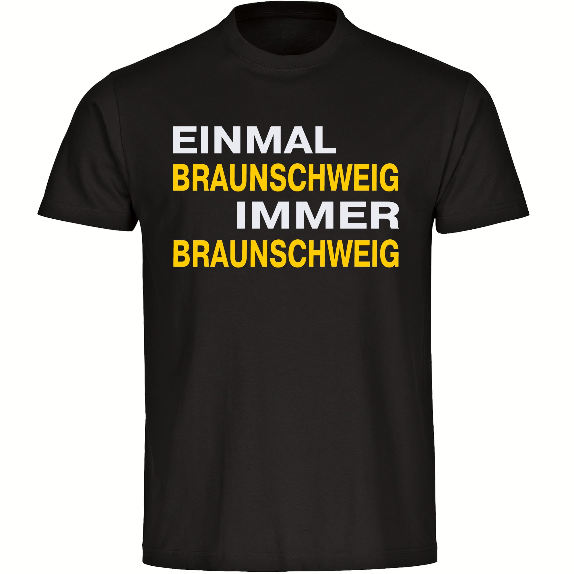 multifanshop Herren T-Shirt - Braunschweig - Einmal Immer - Druck gelb - M&auml;nner 