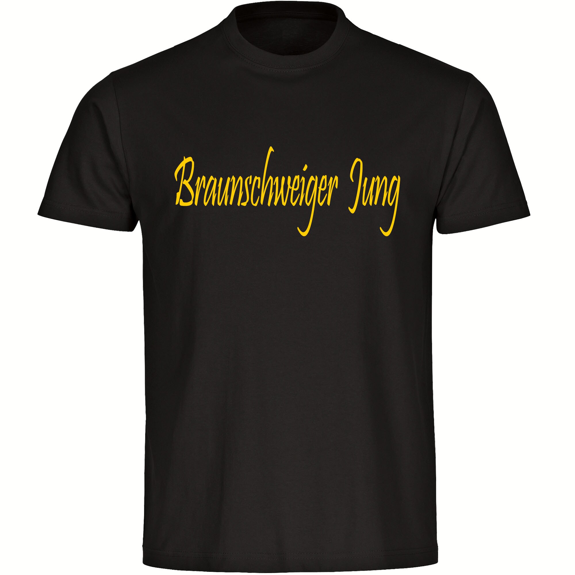multifanshop Herren T-Shirt - Braunschweig - Braunschweiger Jung - Druck gelb - M&auml;nner 