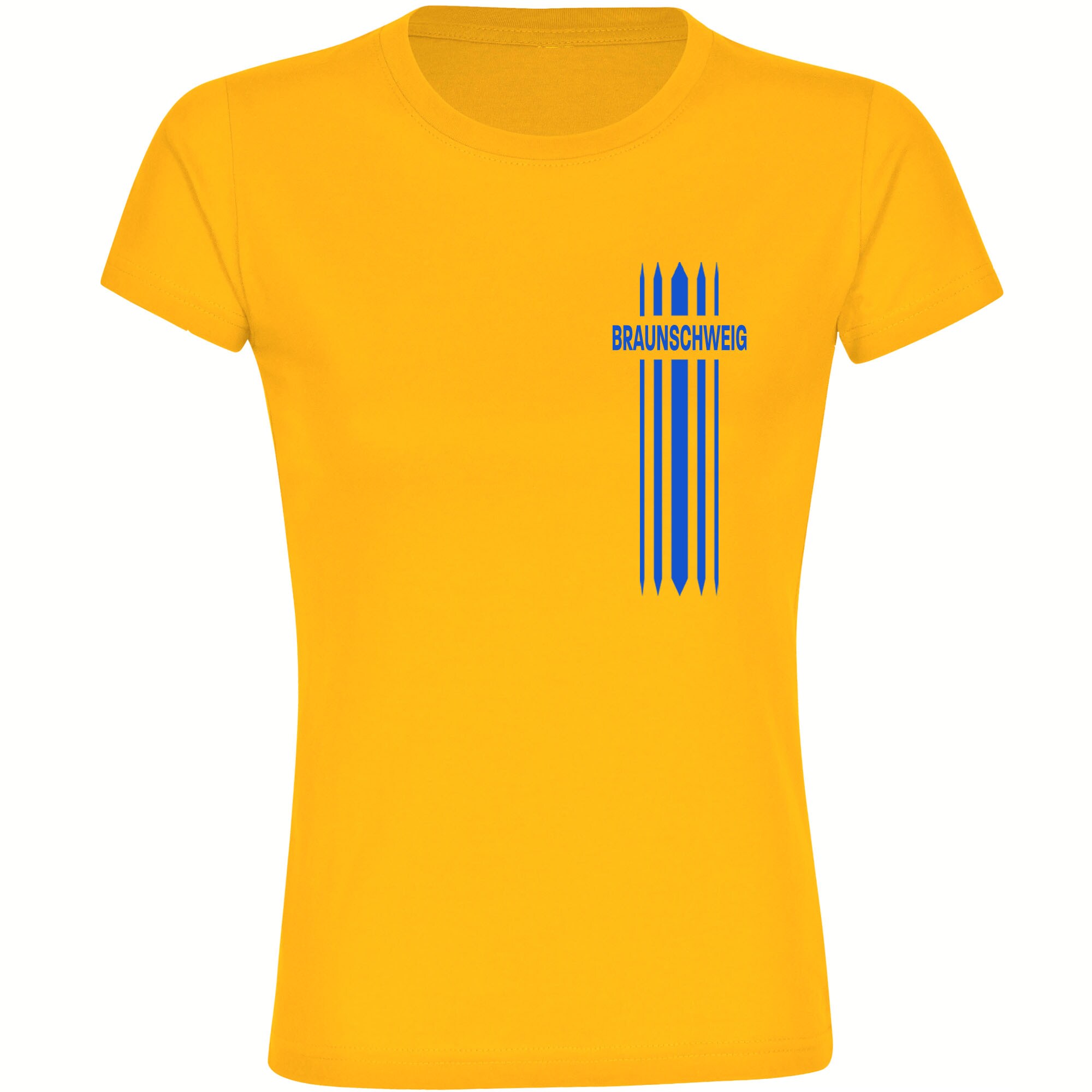 multifanshop Damen T-Shirt - Braunschweig - Streifen - Druck blau - Frauen 