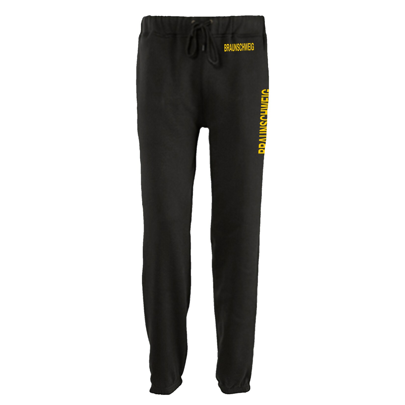 Jogginghose - Braunschweig - Bund & Seite - Druck gelb - Trainingshose