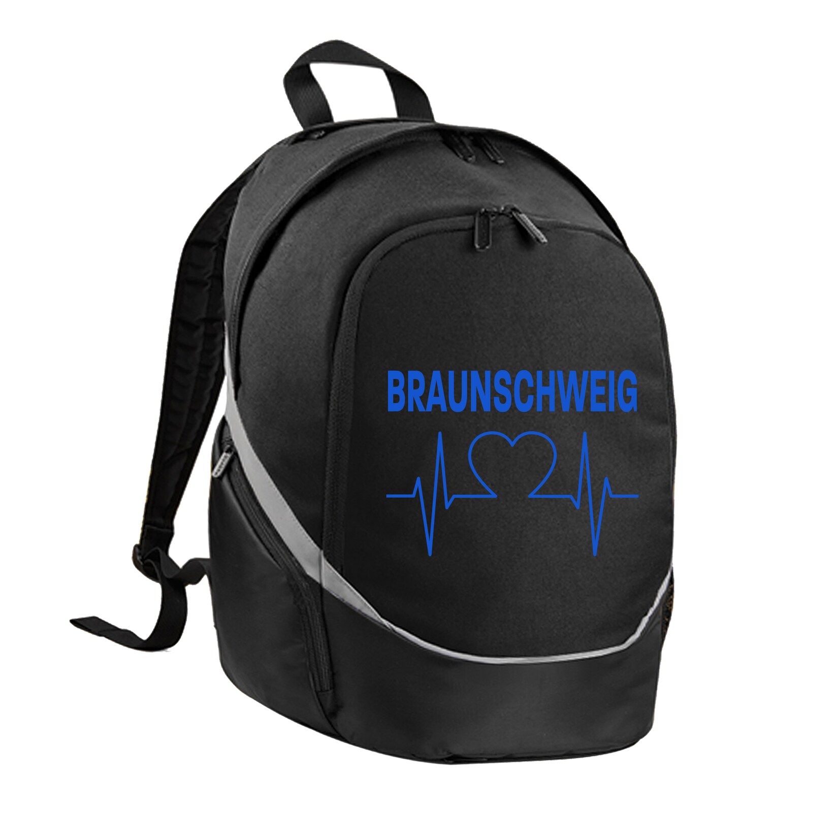 Rucksack - Braunschweig - Herzschlag - Druck blau - Tasche