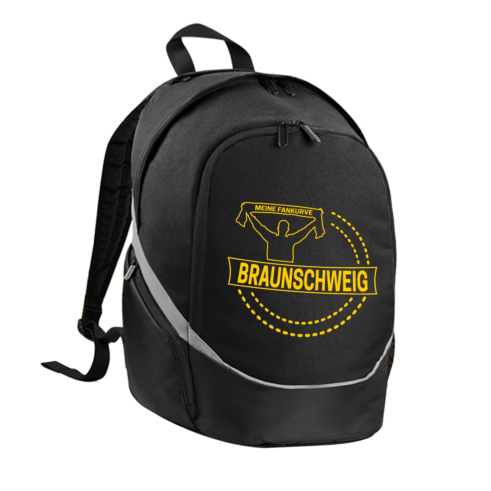 Rucksack - Braunschweig - Meine Fankurve - Druck gelb - Tasche