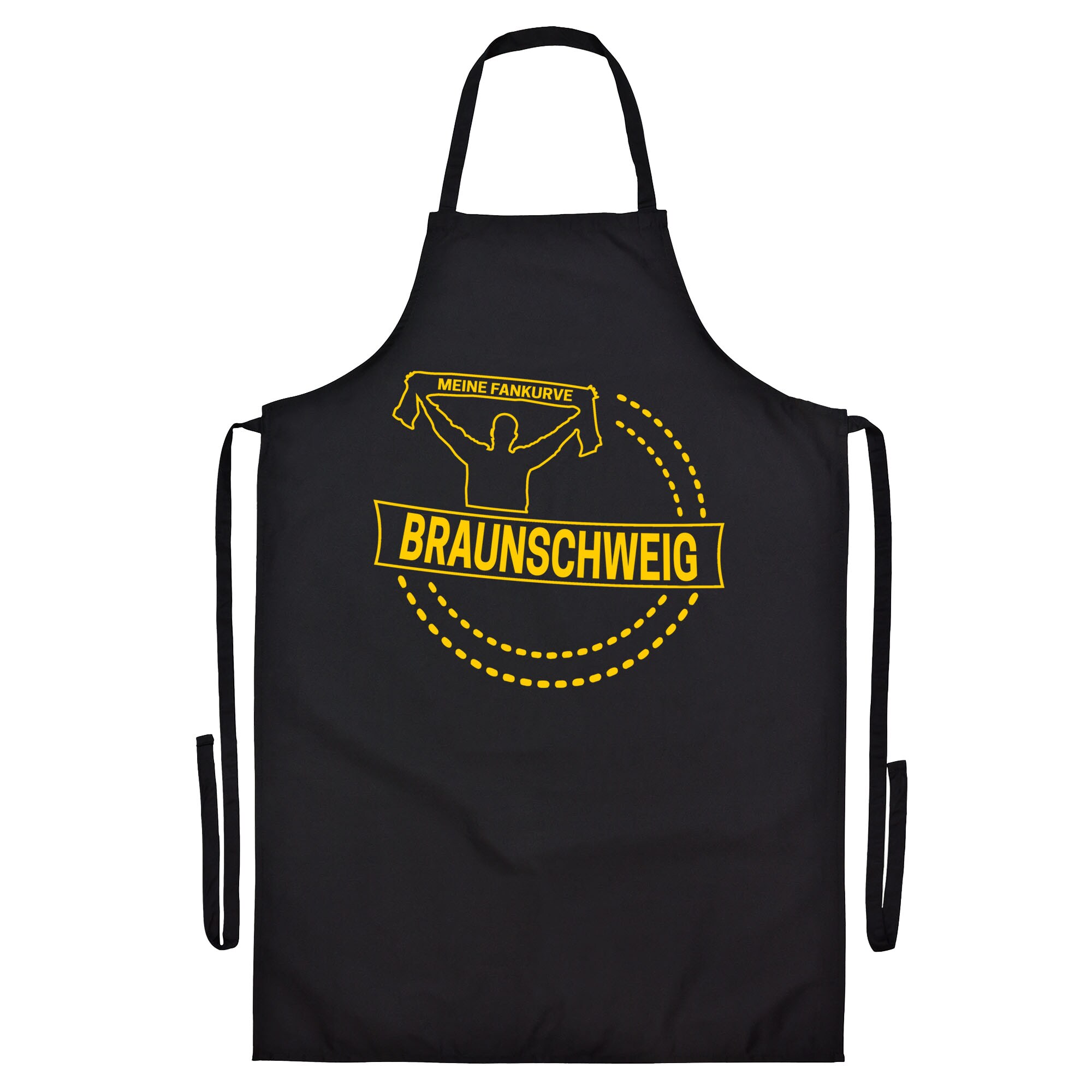 multifanshop Grillsch&uuml;rze - Braunschweig - Meine Fankurve - Druck gelb - Sch&uuml;rze 