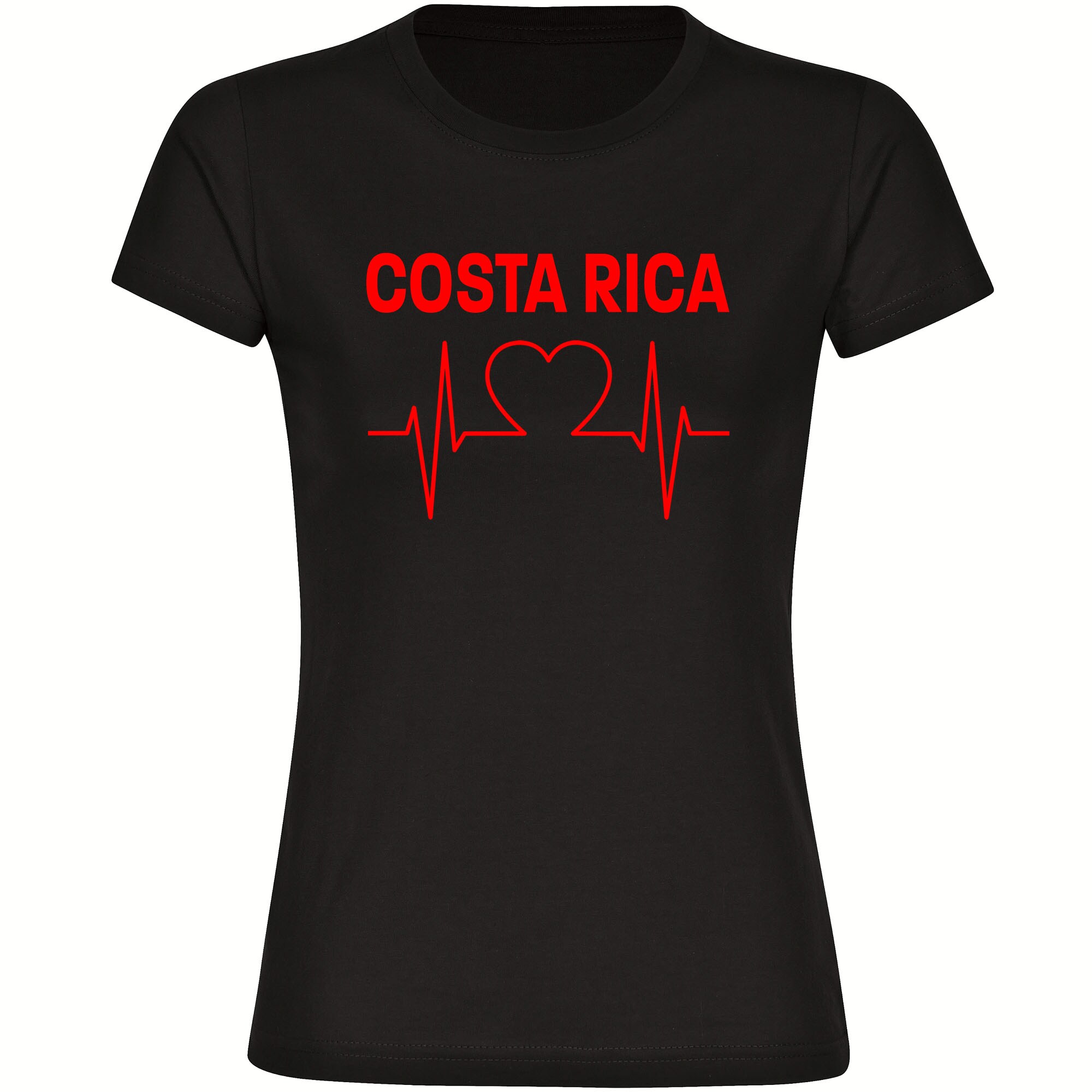 multifanshop Damen T-Shirt - Costa Rica - Herzschlag - Druck rot - Frauen 