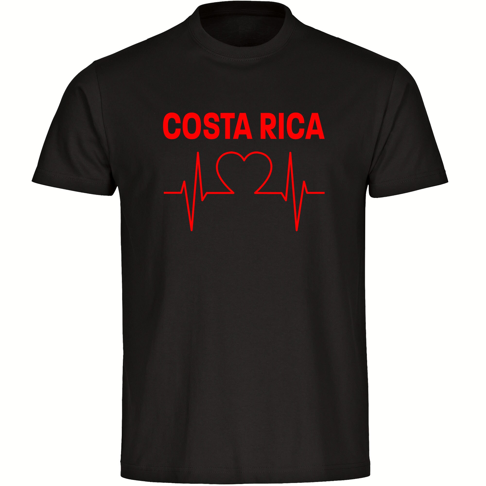 multifanshop Kinder T-Shirt - Costa Rica - Herzschlag - Druck rot - Kind 