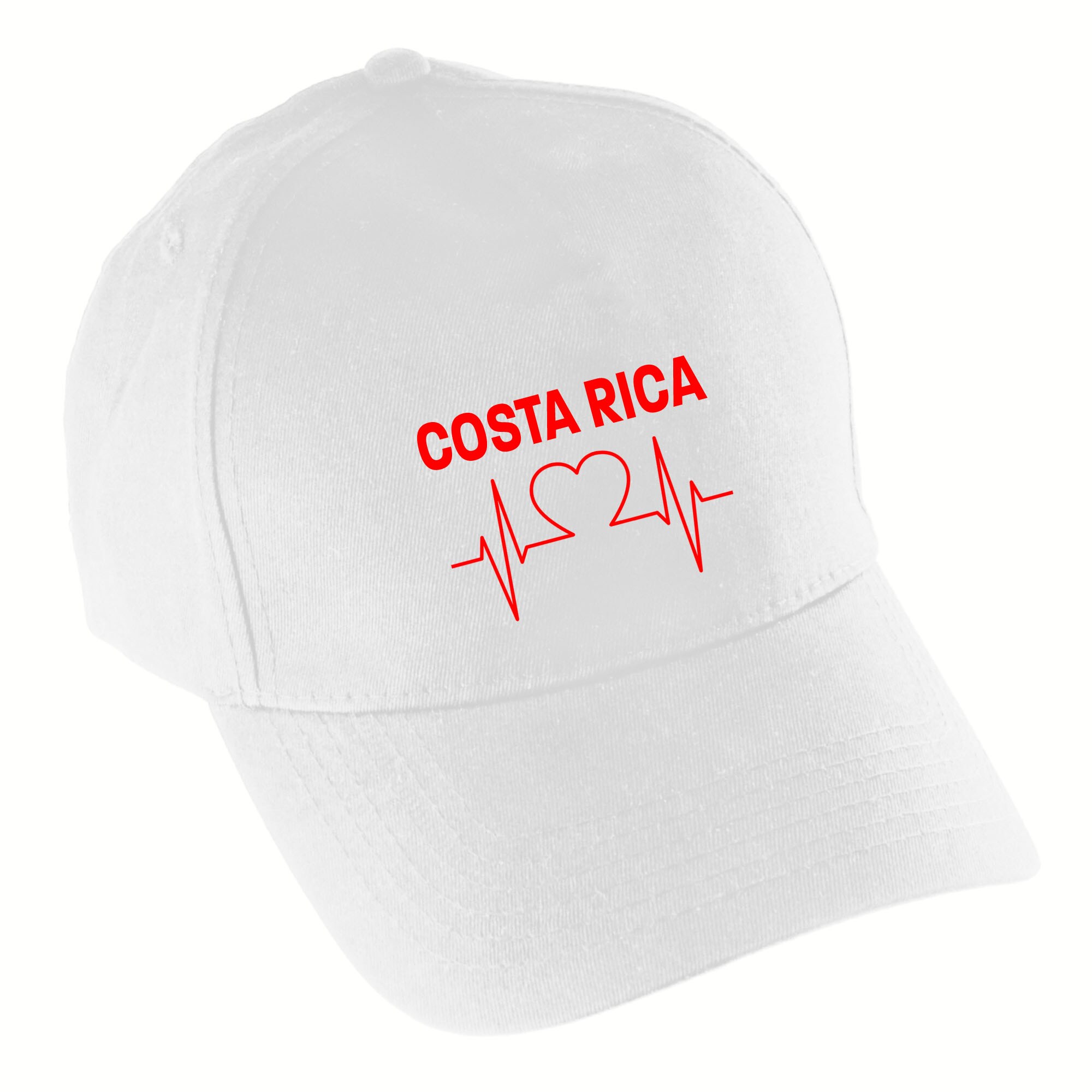 multifanshop Baseballcap - Costa Rica - Herzschlag - Druck rot - M&uuml;tze 