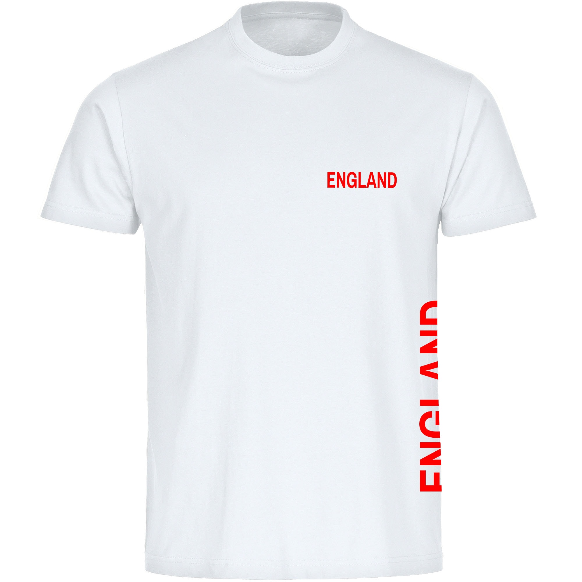 multifanshop Herren T-Shirt - England - Brust & Seite - Druck rot - M&auml;nner 