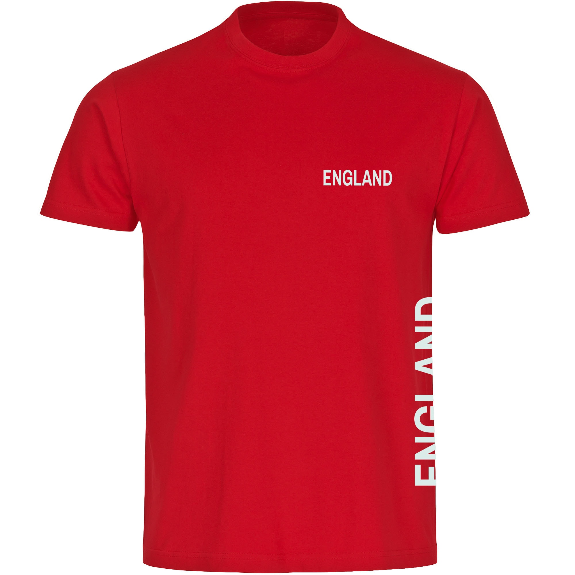 multifanshop Herren T-Shirt - England - Brust & Seite - Druck wei&szlig; - M&auml;nner 