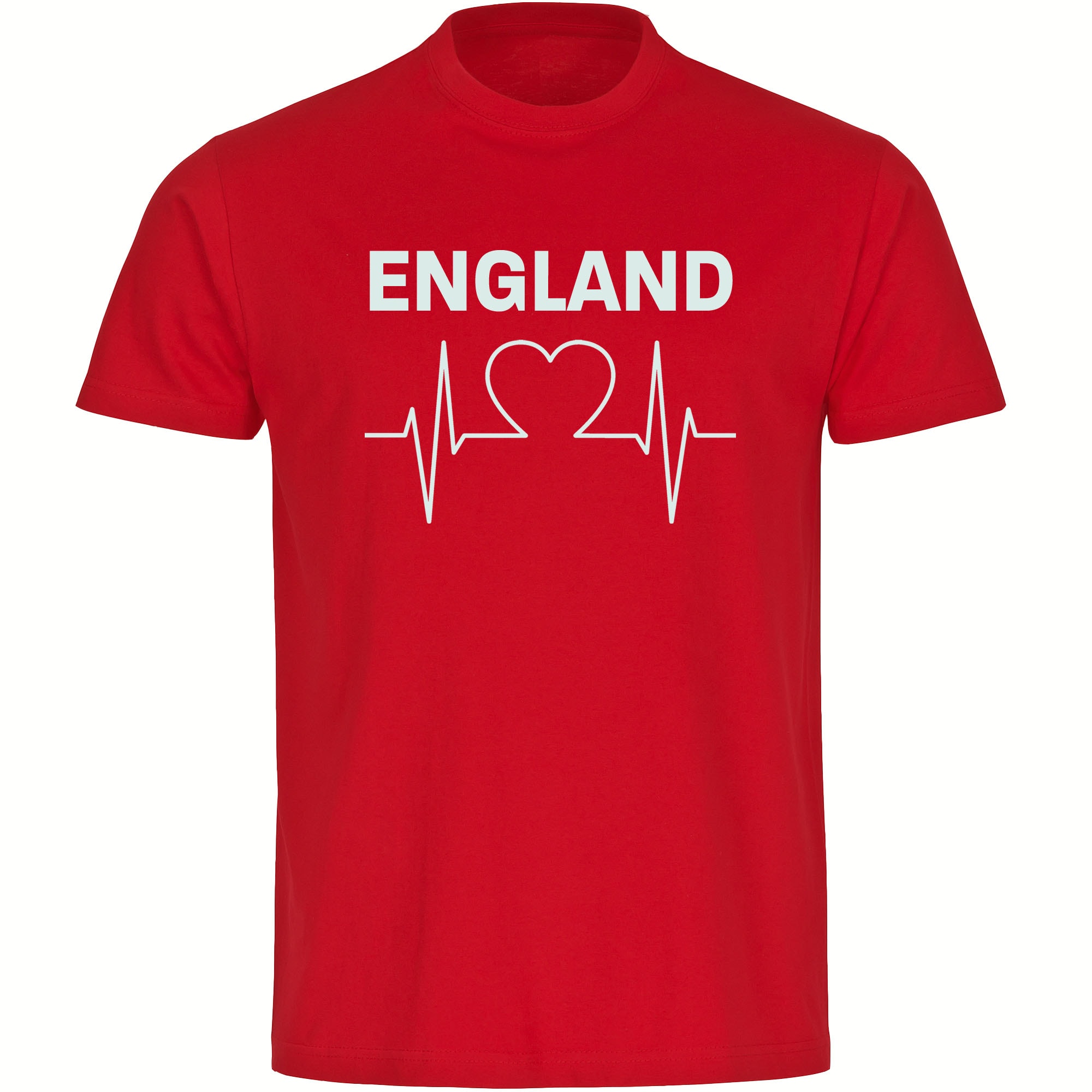 multifanshop Herren T-Shirt - England - Herzschlag - Druck wei&szlig; - M&auml;nner 