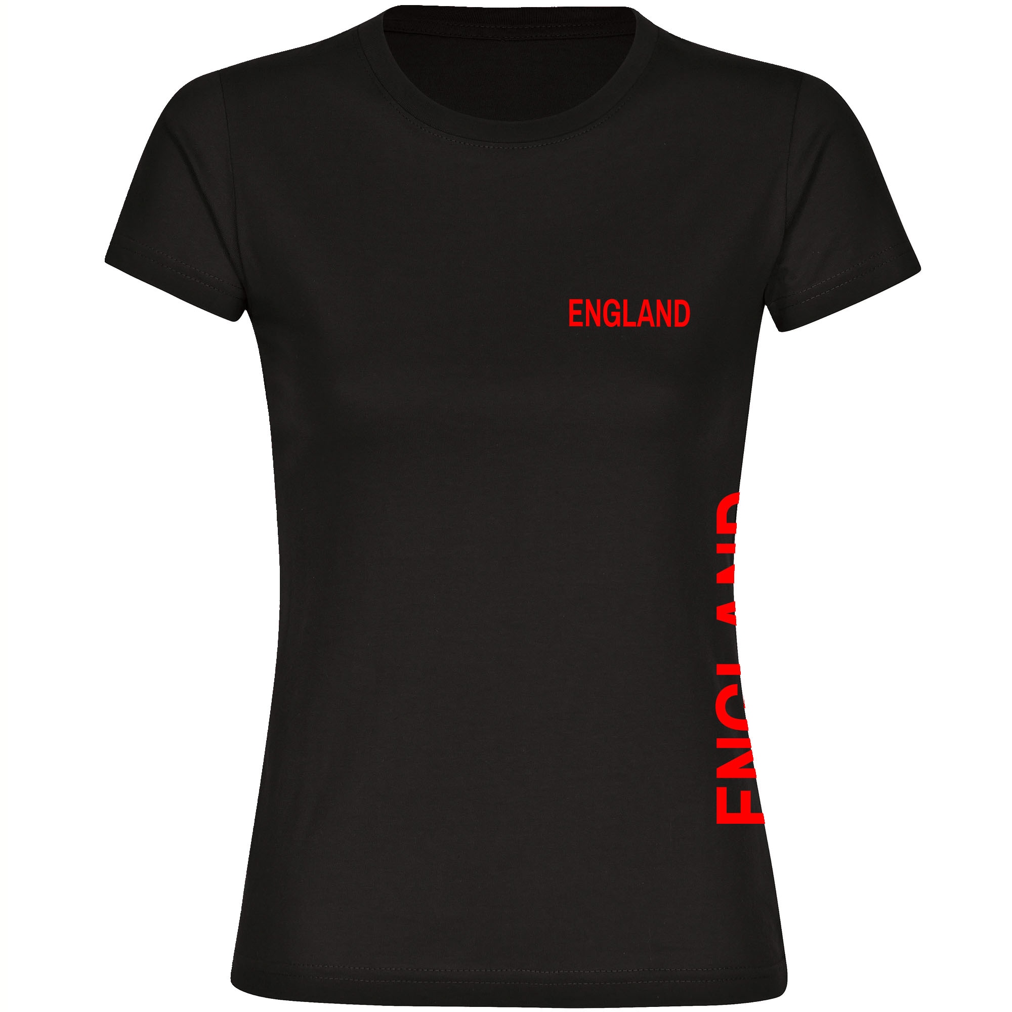 multifanshop Damen T-Shirt - England - Brust & Seite - Druck rot - Frauen 
