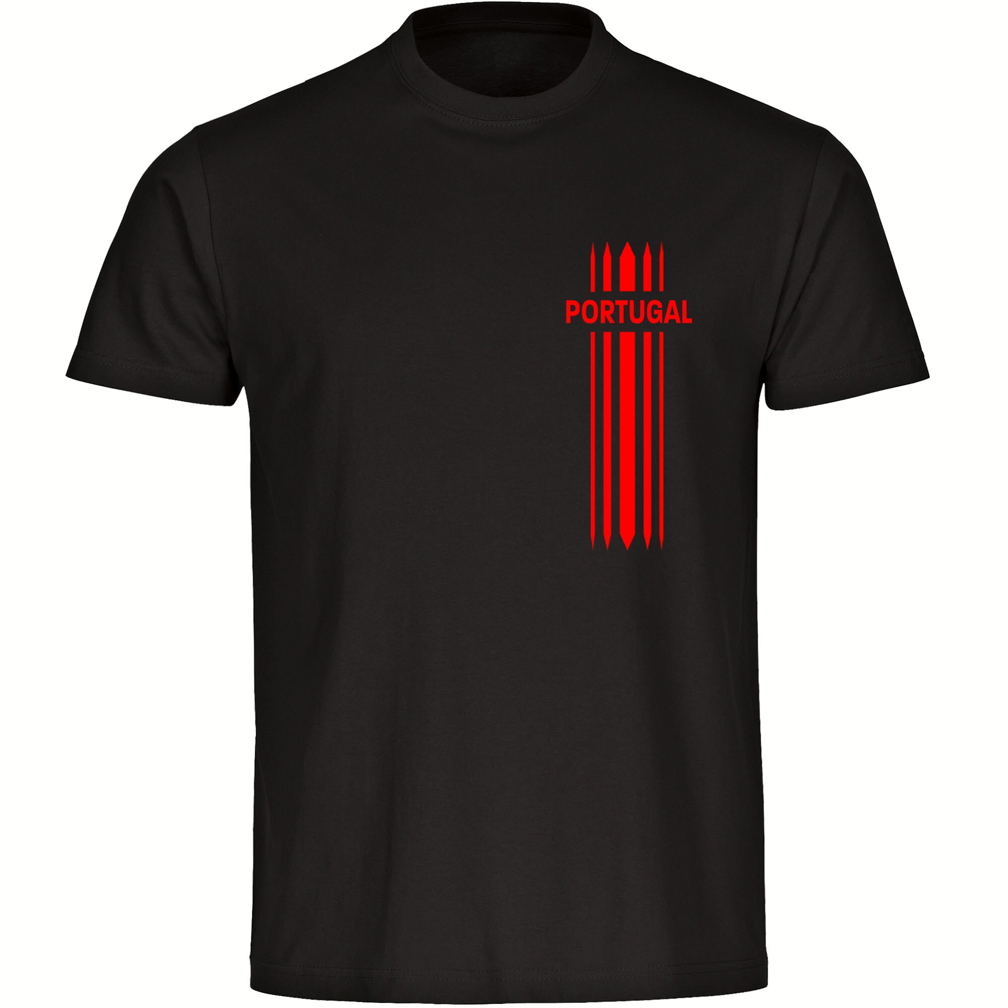 multifanshop Herren T-Shirt - Portugal - Streifen - Druck rot - M&auml;nner 