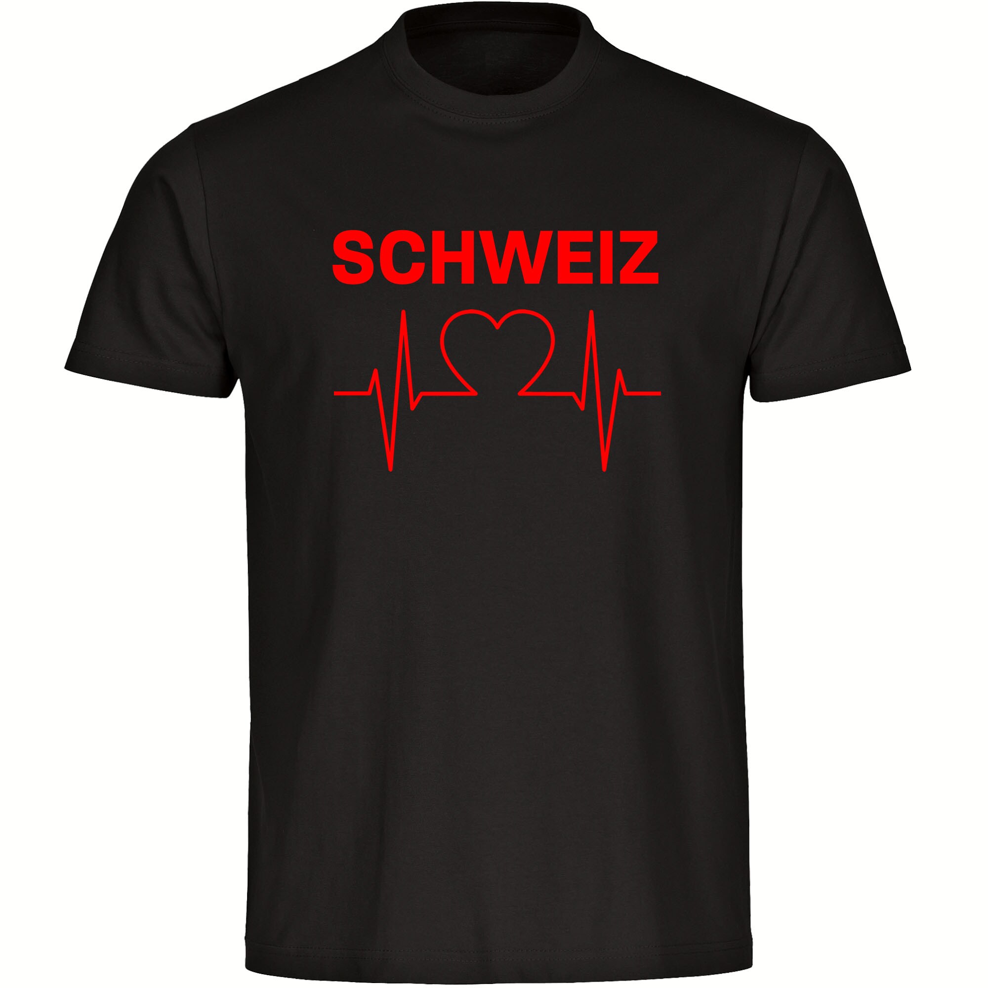 multifanshop Herren T-Shirt - Schweiz - Herzschlag - Druck rot - M&auml;nner 