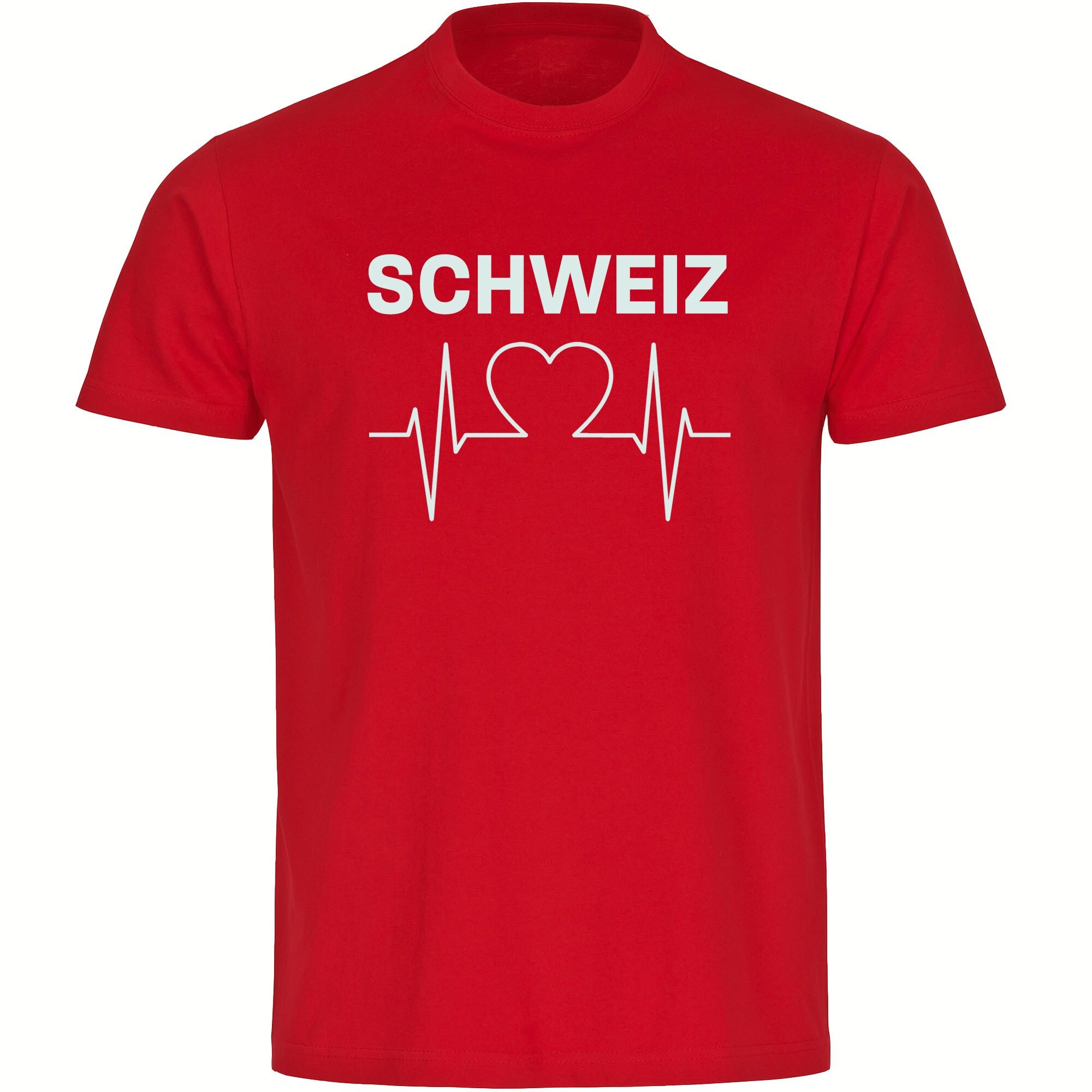 multifanshop Herren T-Shirt - Schweiz - Herzschlag - Druck wei&szlig; - M&auml;nner 
