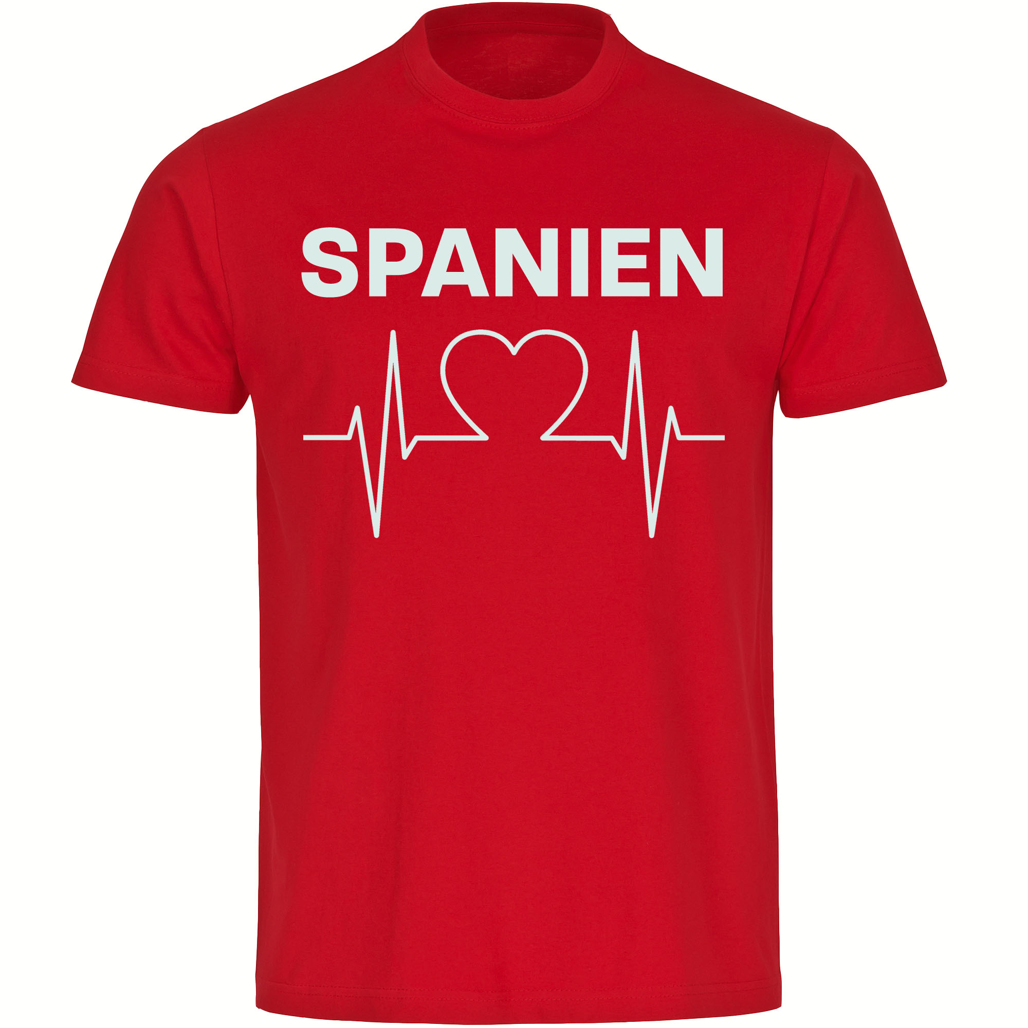 multifanshop Kinder T-Shirt - Spanien - Herzschlag - Druck wei&szlig; - Kind 