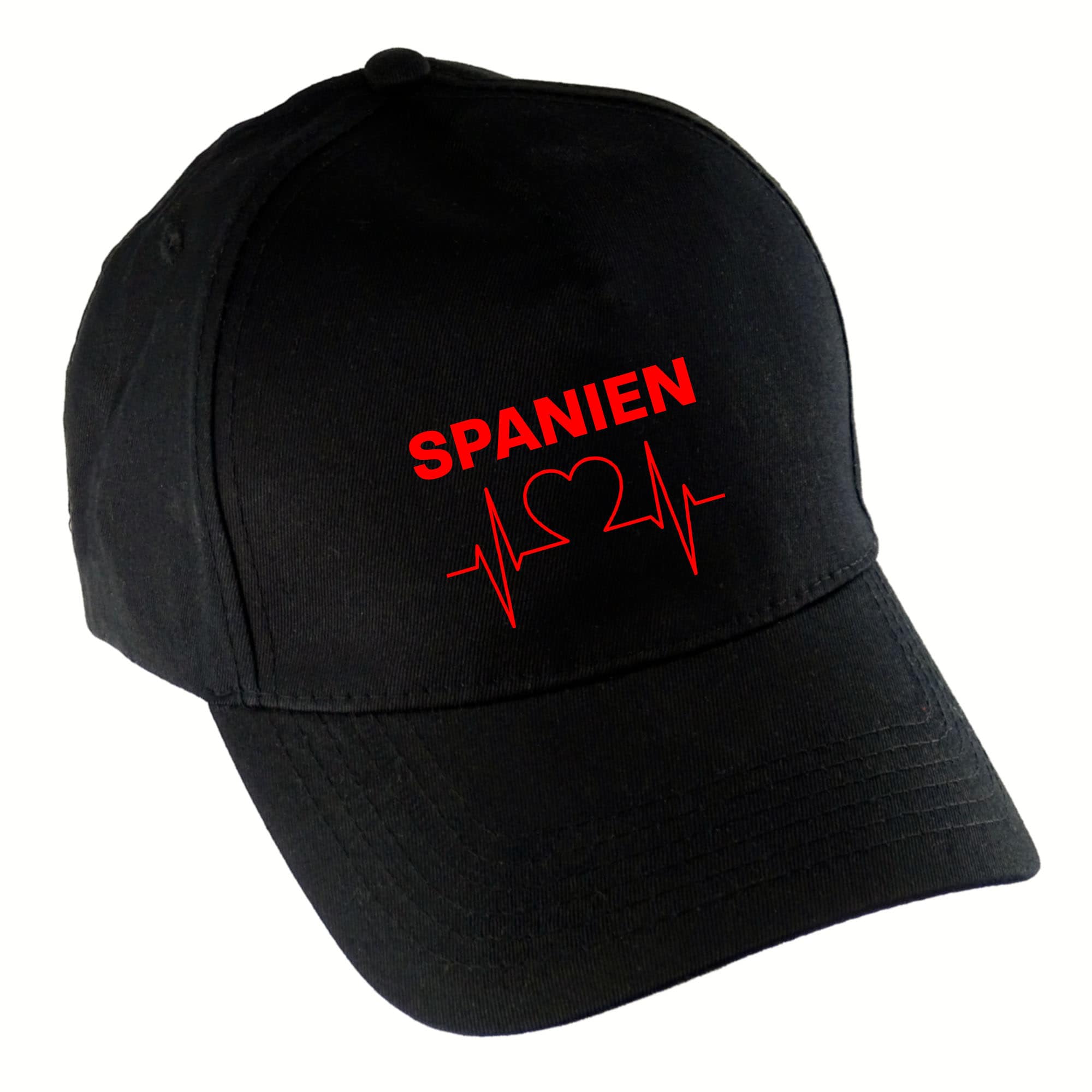 multifanshop Baseballcap - Spanien - Herzschlag - Druck rot - M&uuml;tze 