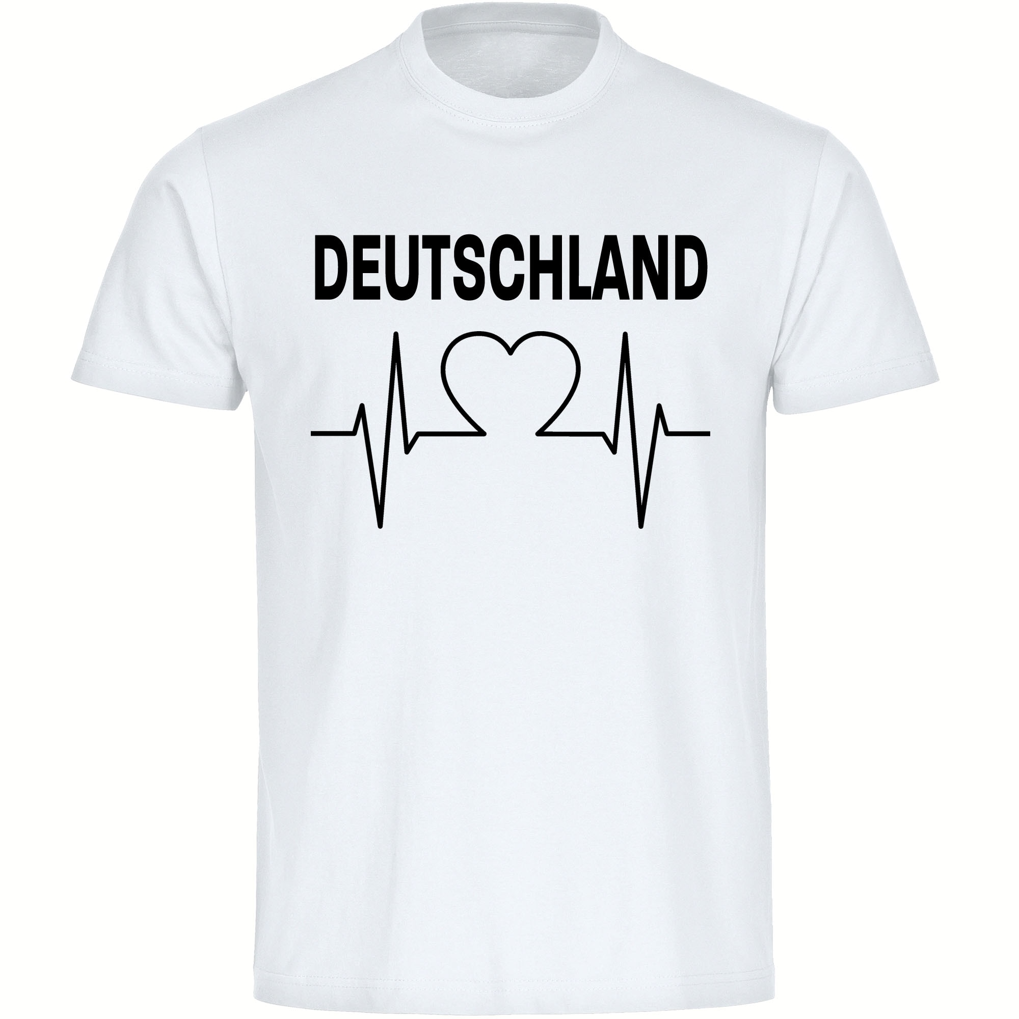 multifanshop Herren T-Shirt - Deutschland - Herzschlag - Druck schwarz - M&auml;nner 