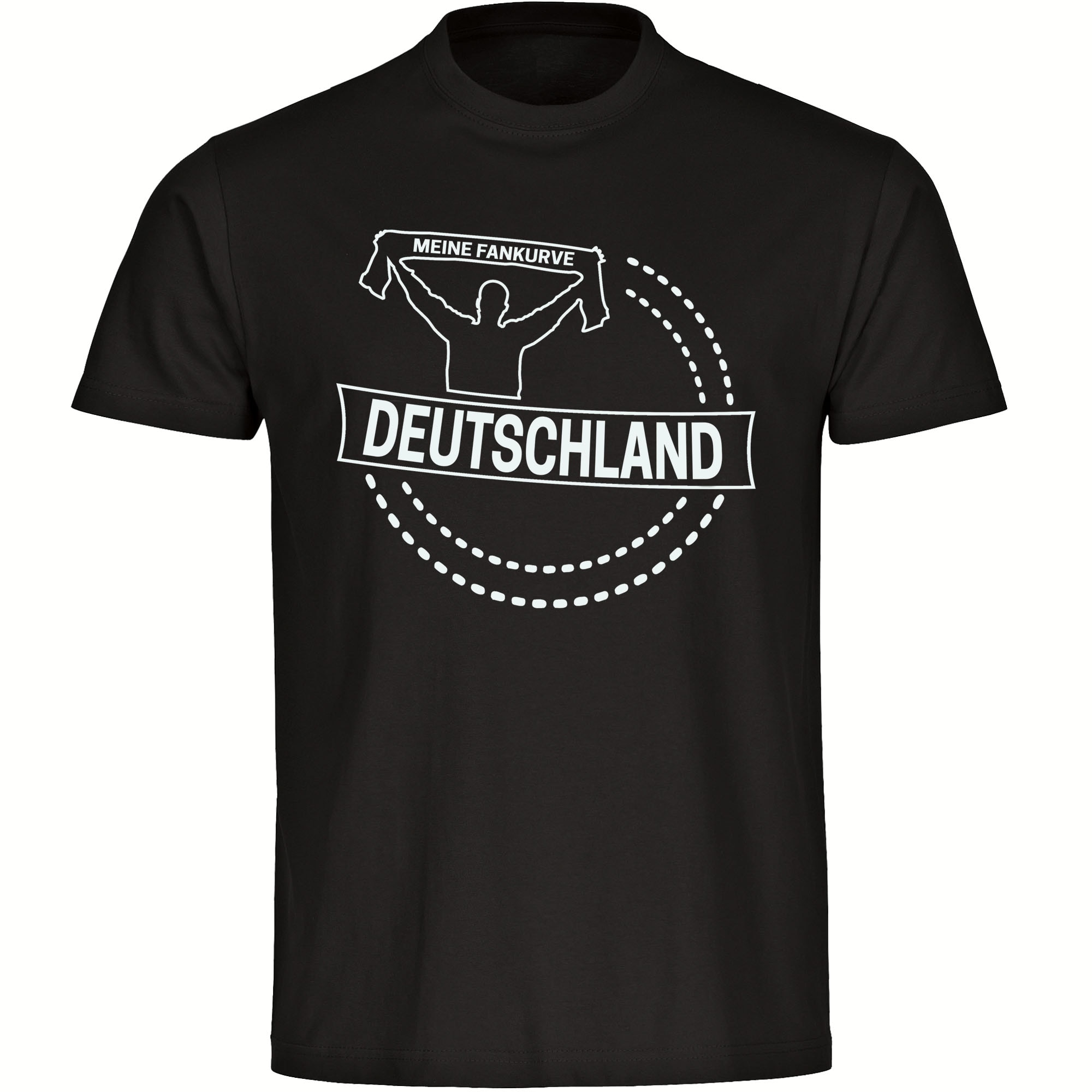 multifanshop Herren T-Shirt - Deutschland - Meine Fankurve - Druck wei&szlig; - M&auml;nner 